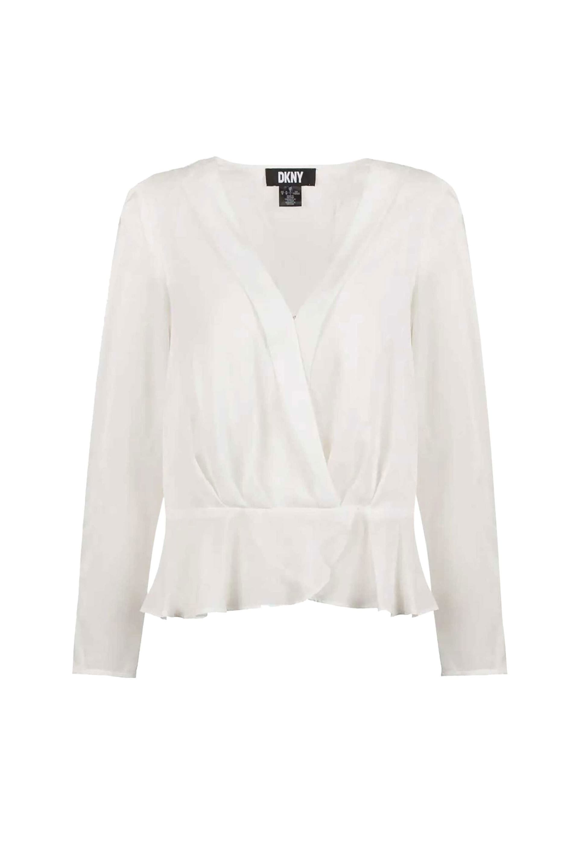 DKNY γυναικεία μπλούζα μονόχρωμη κρουαζέ