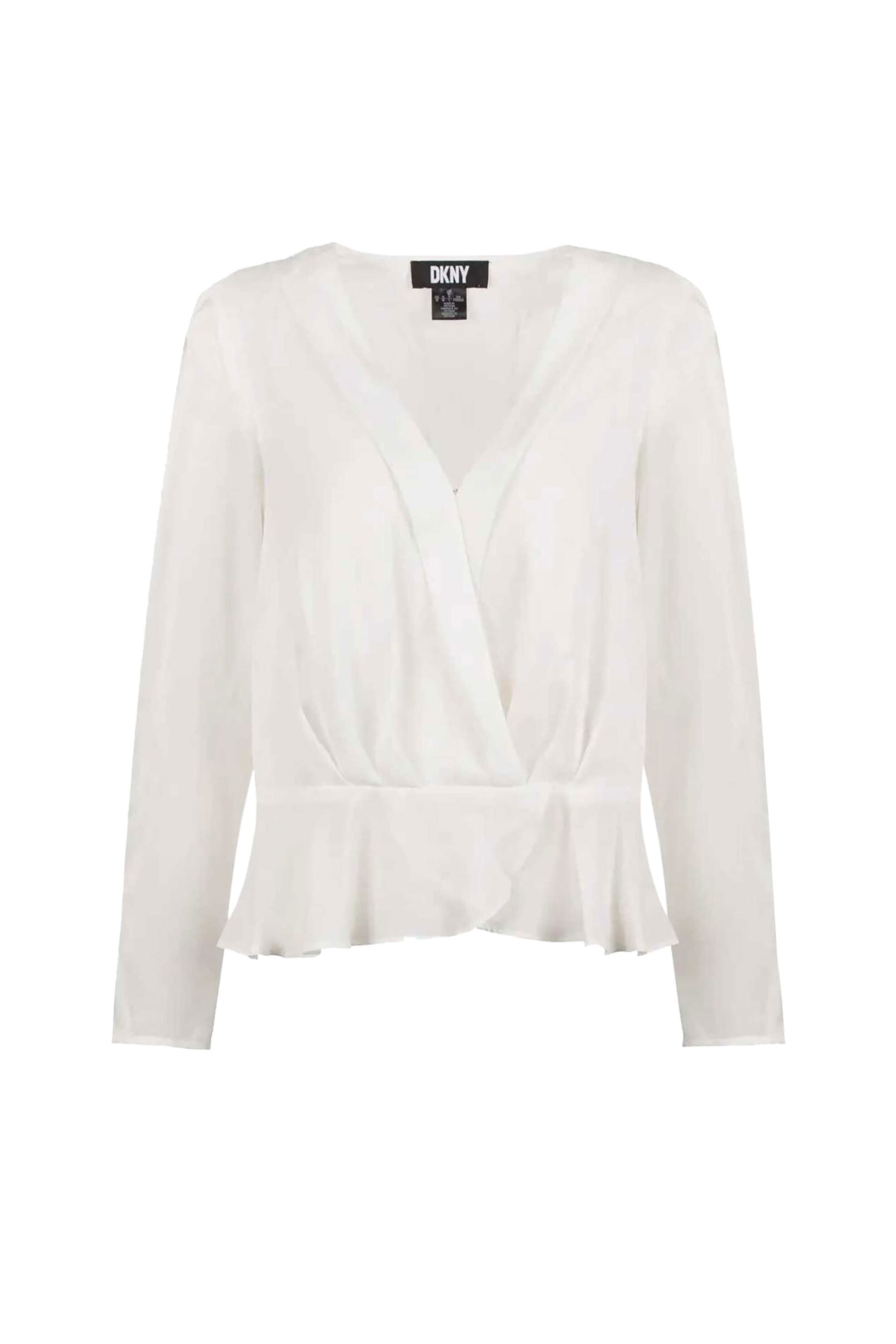 DKNY γυναικεία μπλούζα μονόχρωμη κρουαζέ
