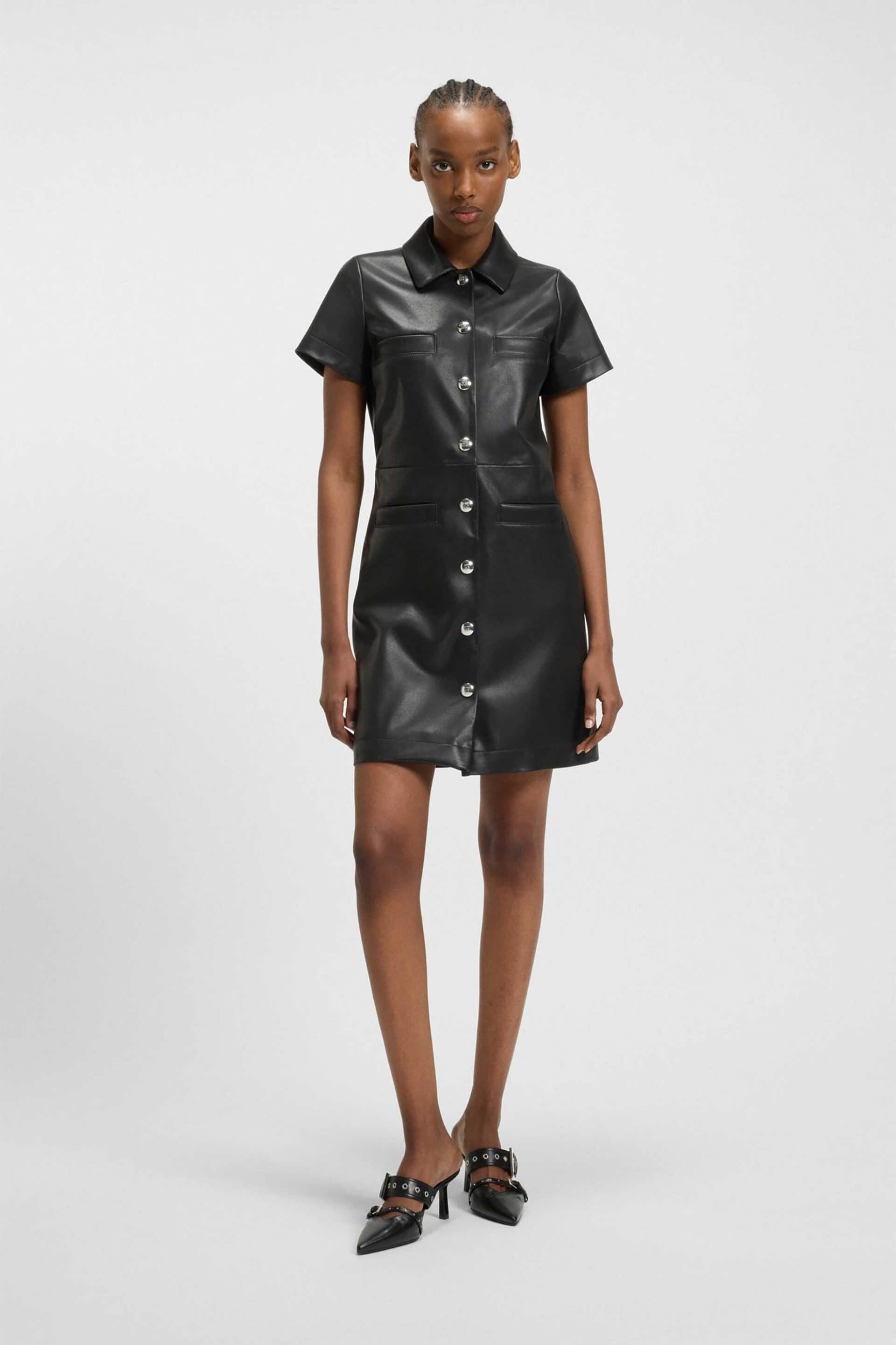 Hugo Boss γυναικείο mini φόρεμα σεμιζιέ faux δέρμα "Kalindana"