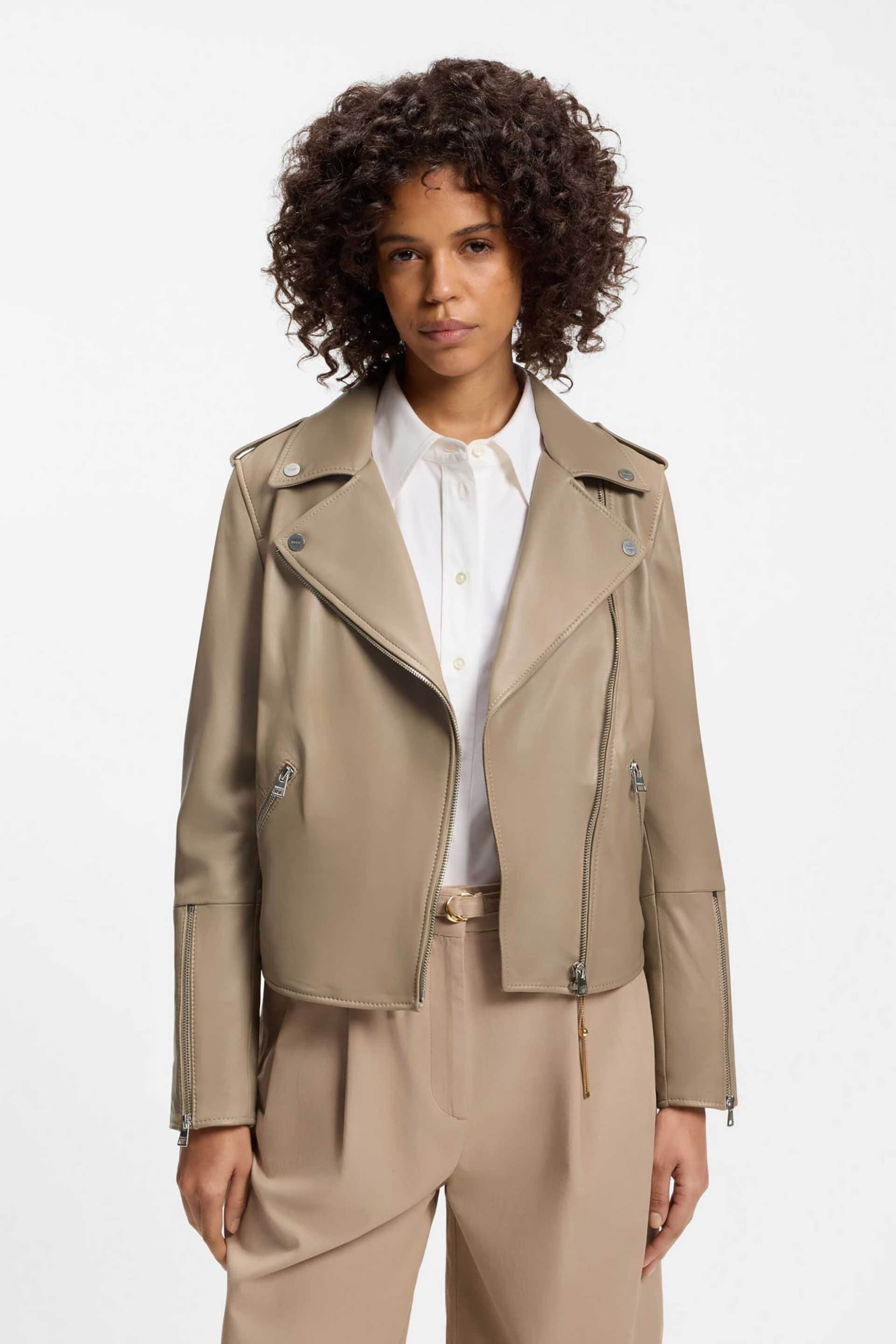 Hugo Boss γυναικείο δερμάτινο biker jacket "Lujana"
