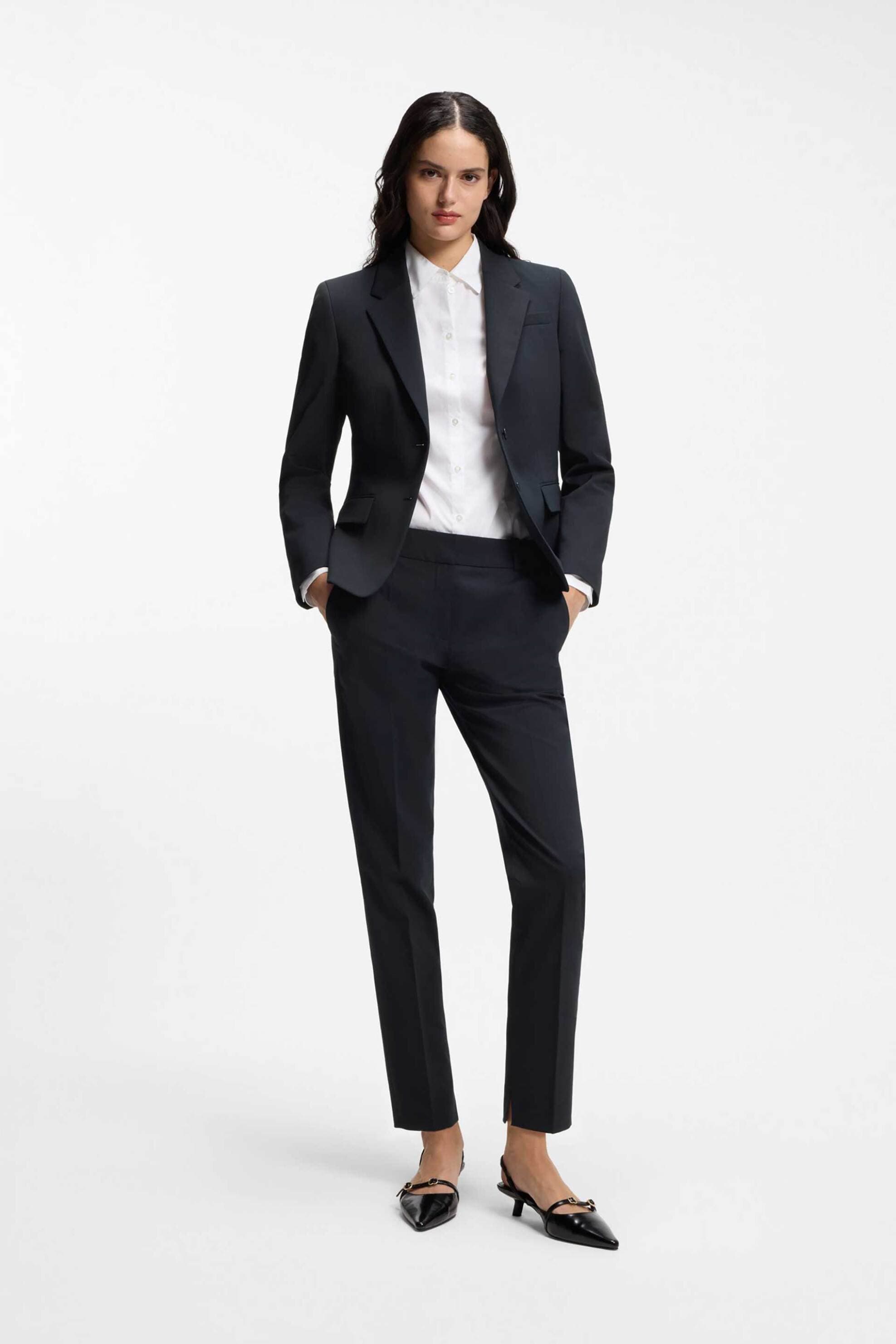 Hugo Boss γυναικείο παντελόνι μονόχρωμο με τσέπες Slim fit "Ηetana"