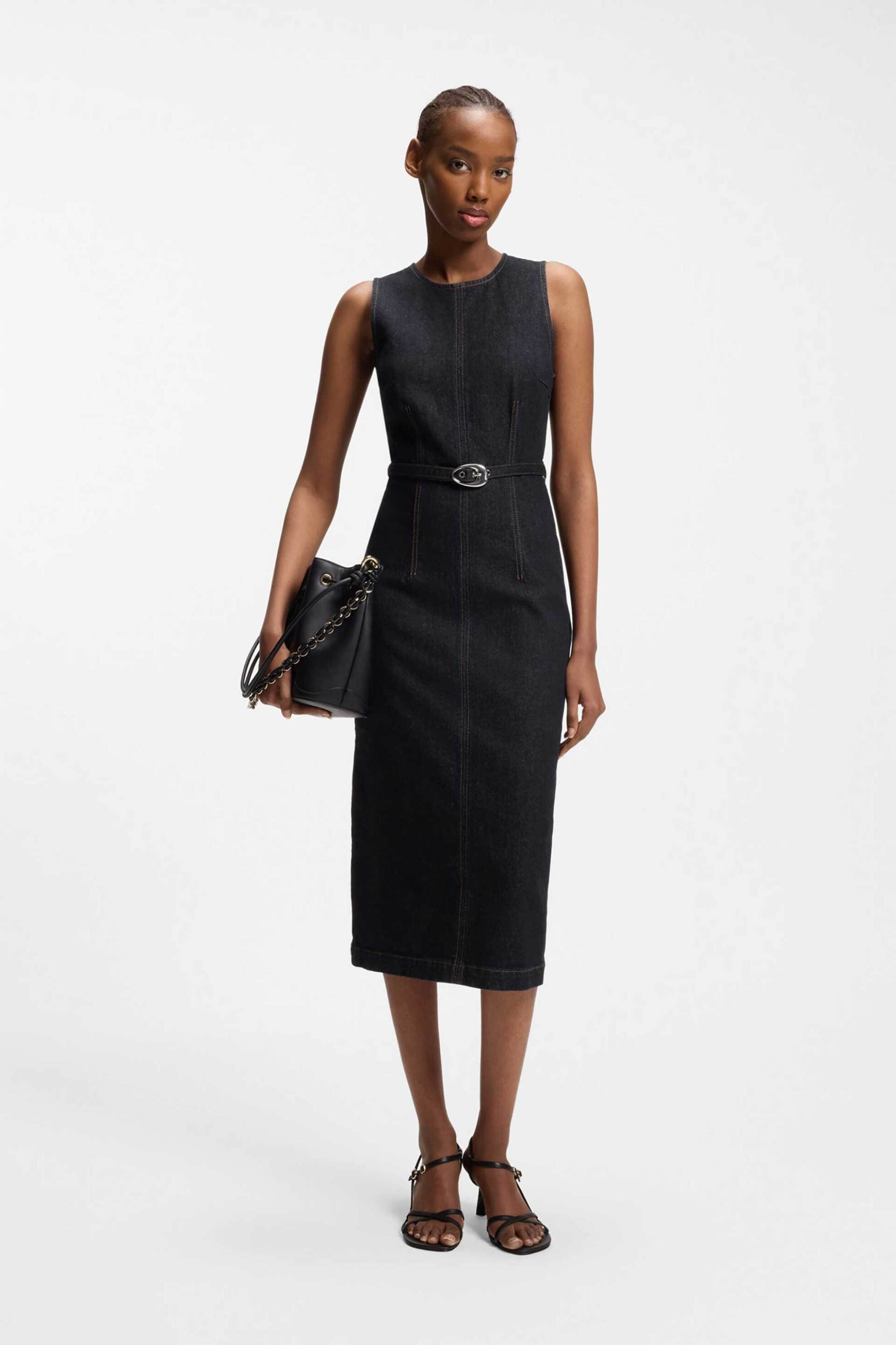 Hugo Boss γυναικείο midi φόρεμα denim "Gamelia"