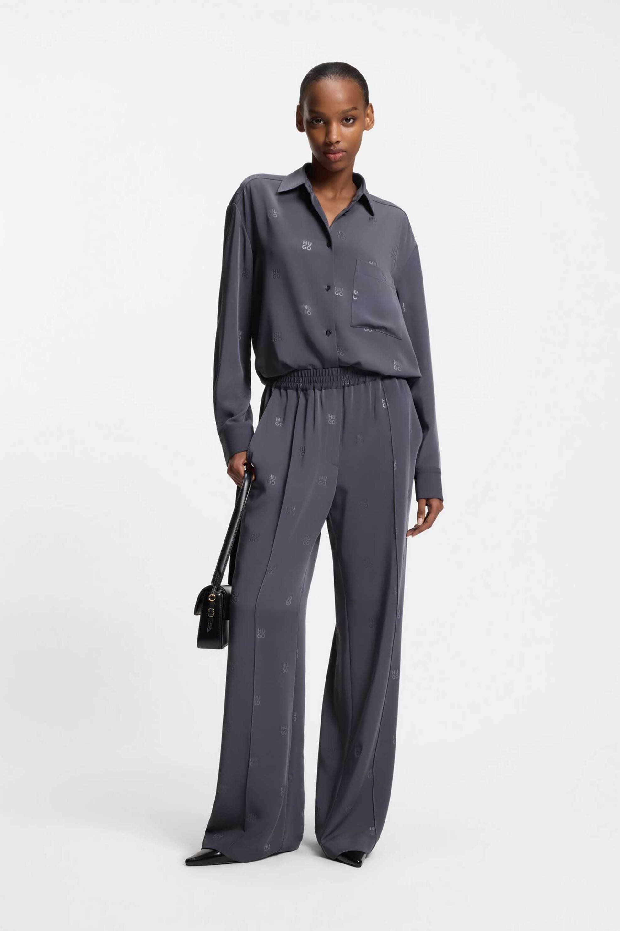 Hugo Boss γυναικείο παντελόνι με all-over logo print "Helenia"