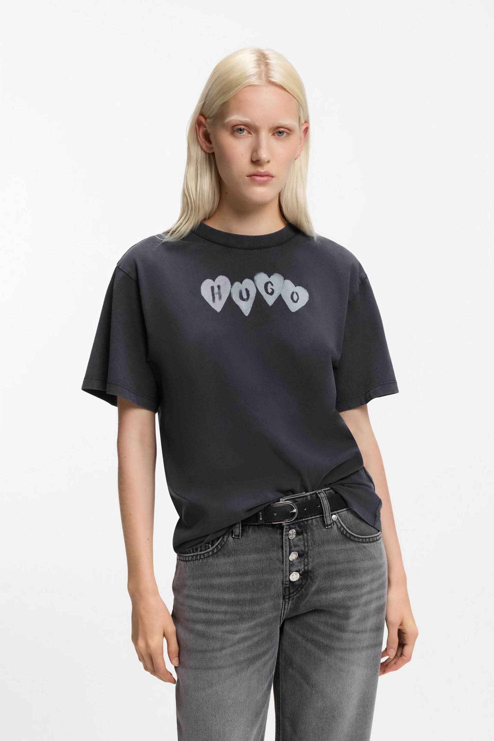 Hugo Boss γυναικείο T-shirt βαμβακερό με λογότυπο "Vintage Tee_22"