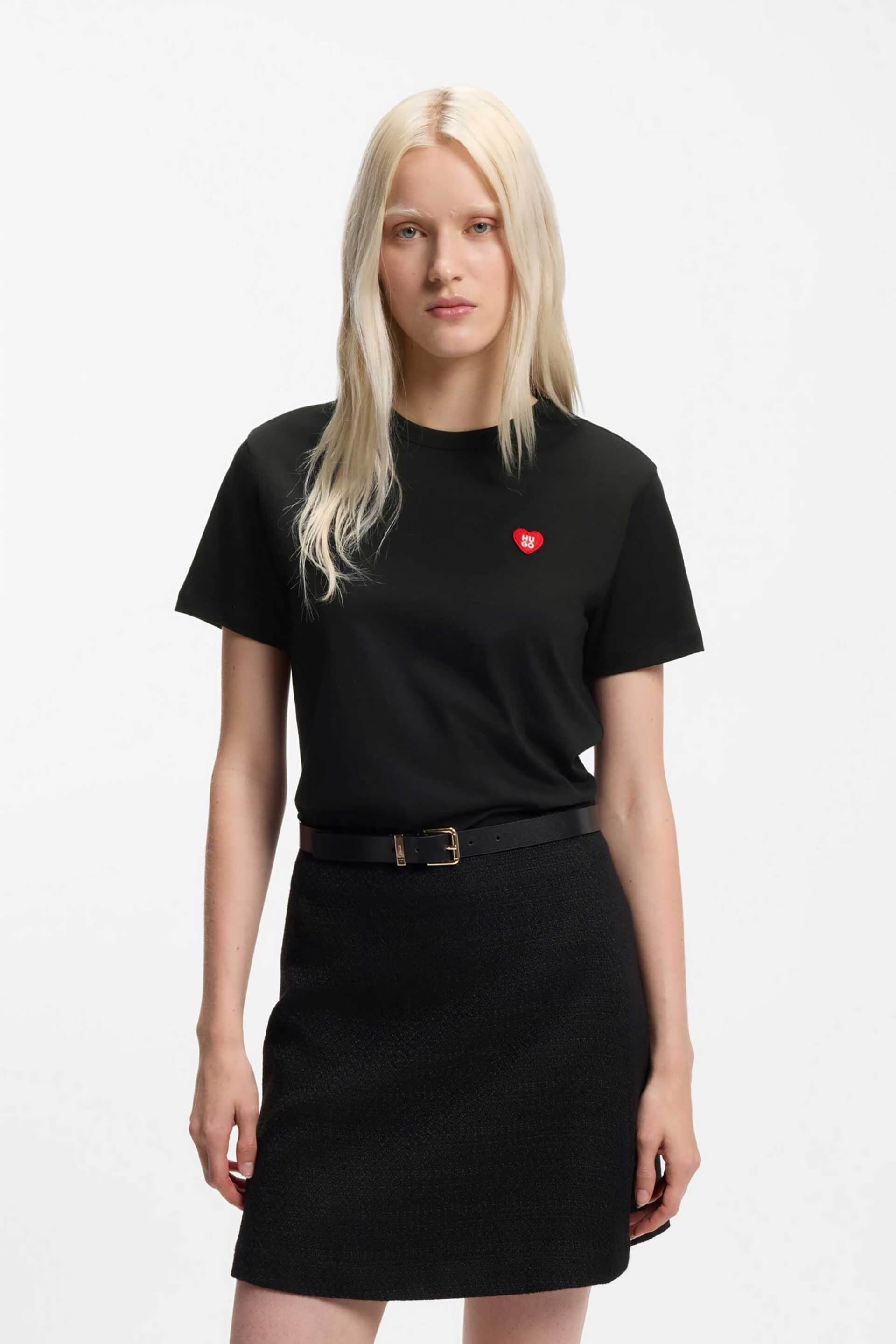 Hugo Boss γυναικείο T-shirt βαμβακερό με λογότυπο "Damacia_6"