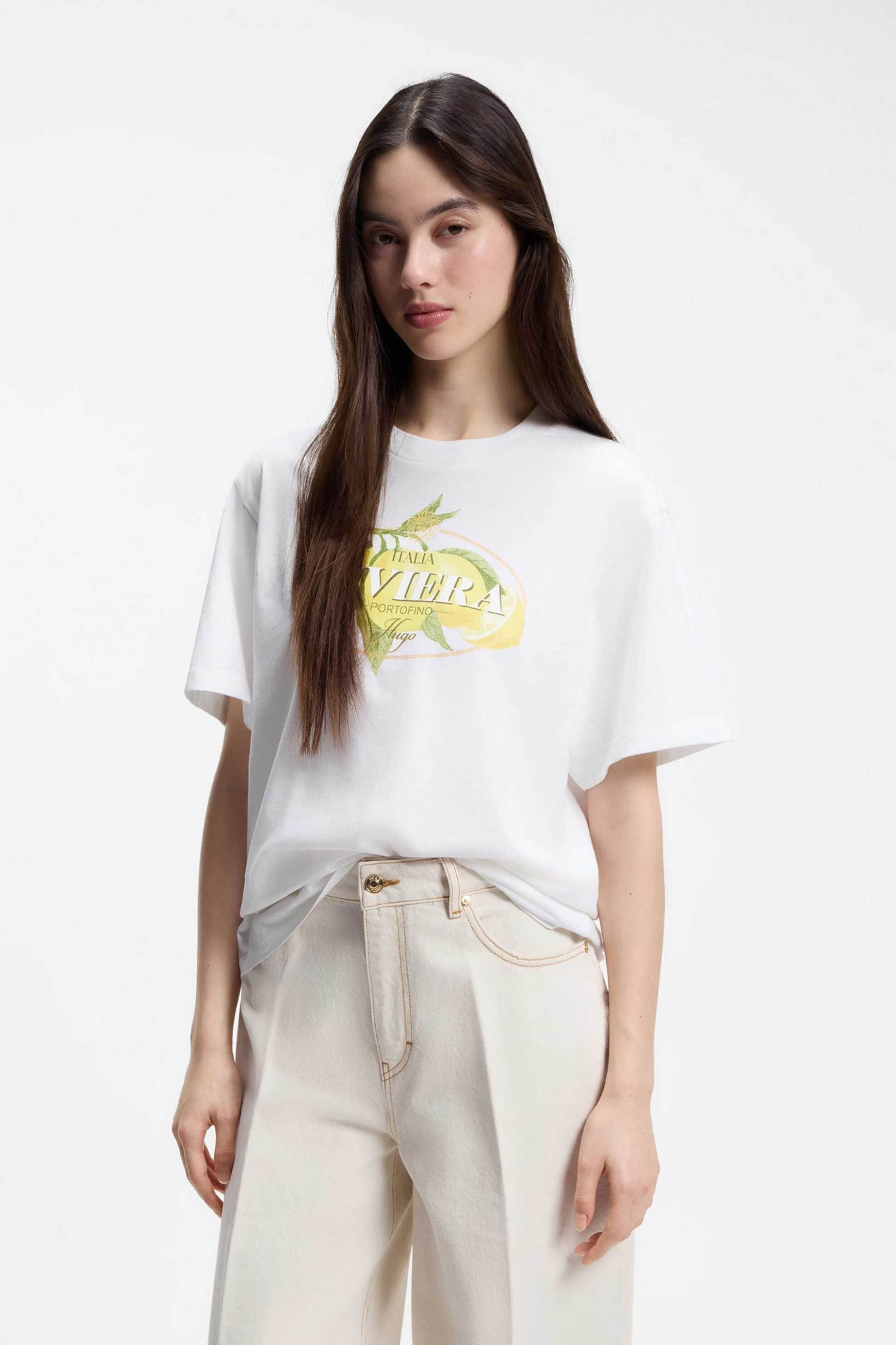 Hugo Boss γυναικείο T-shirt βαμβακερό με λογότυπο "Vintage Tee_24"