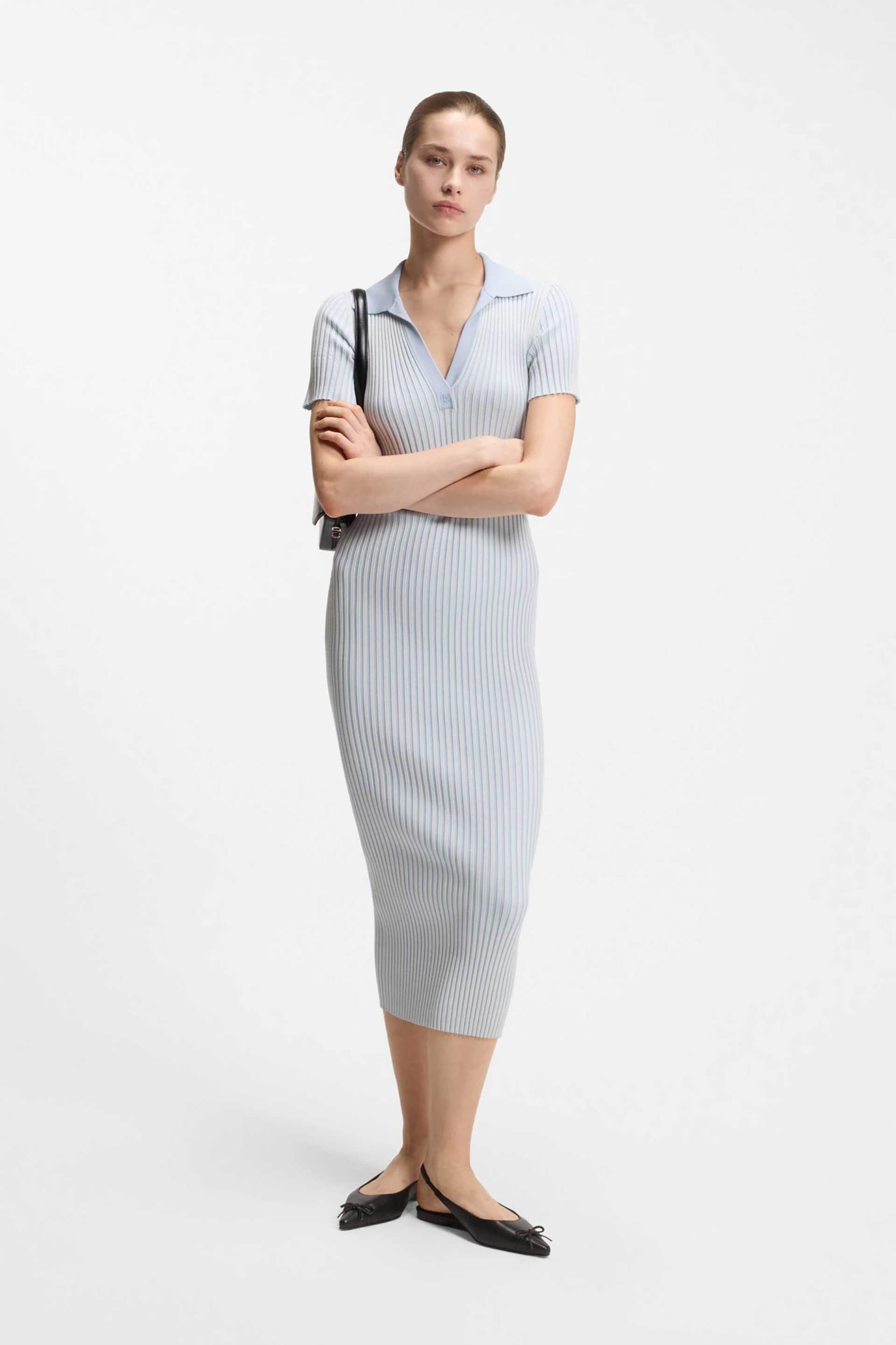 Hugo Boss γυναικείο midi φόρεμα ribbed "Sunsyry" | L
