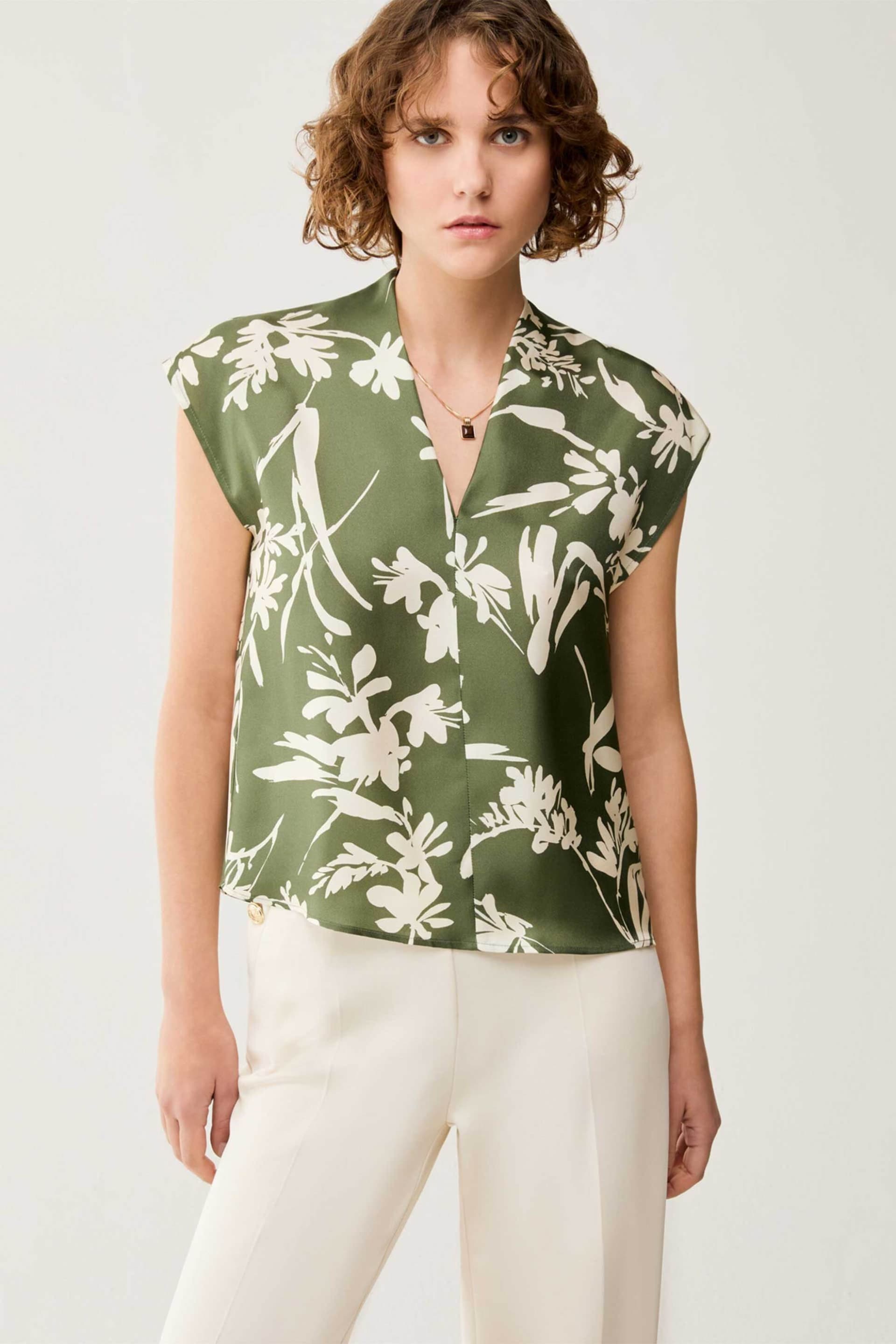 Pennyblack γυναικεία μπλούζα μεταξωτή με floral print "Pbpaerovia"