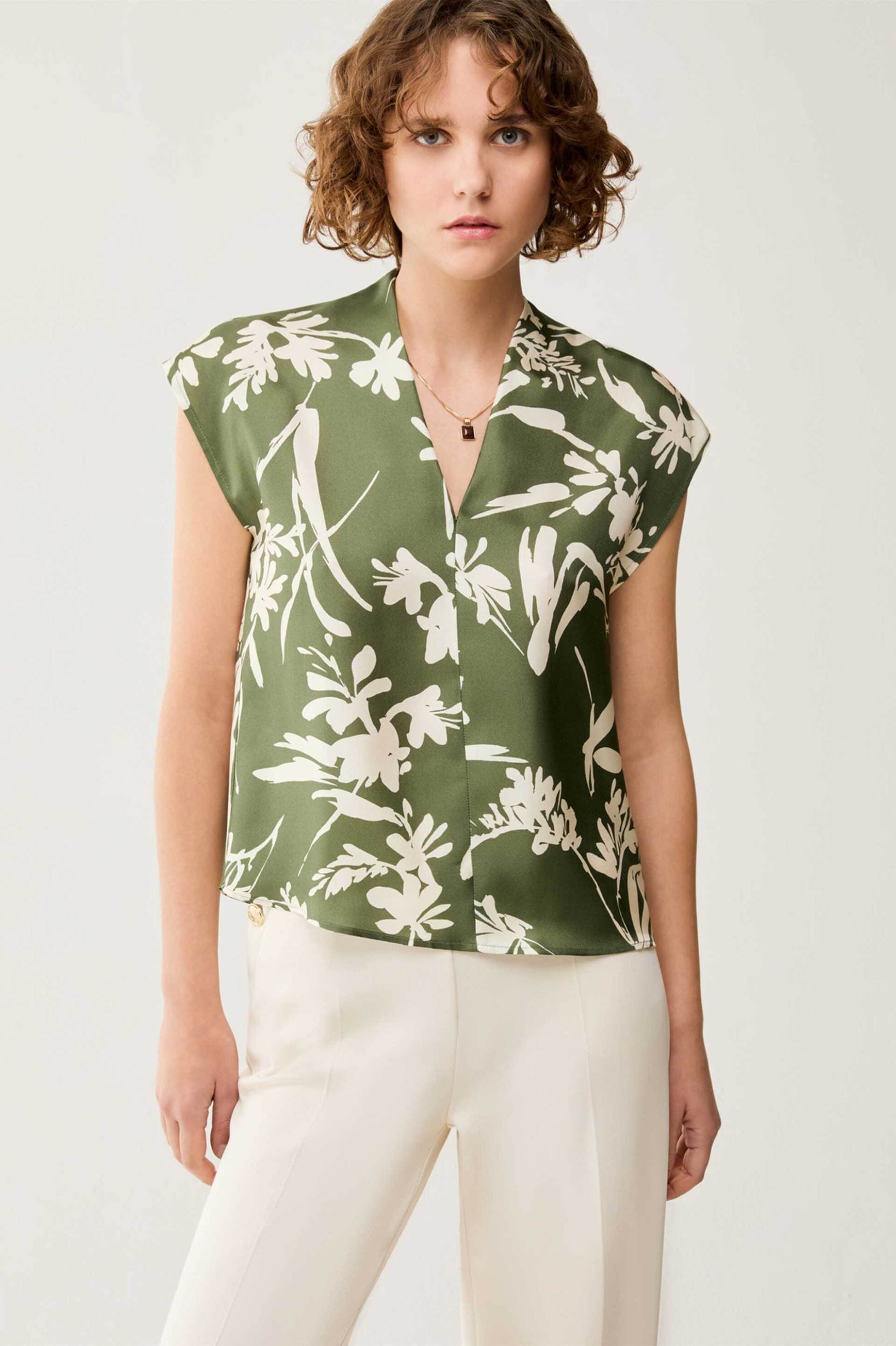 Pennyblack γυναικεία μπλούζα μεταξωτή με floral print "Pbpaerovia"