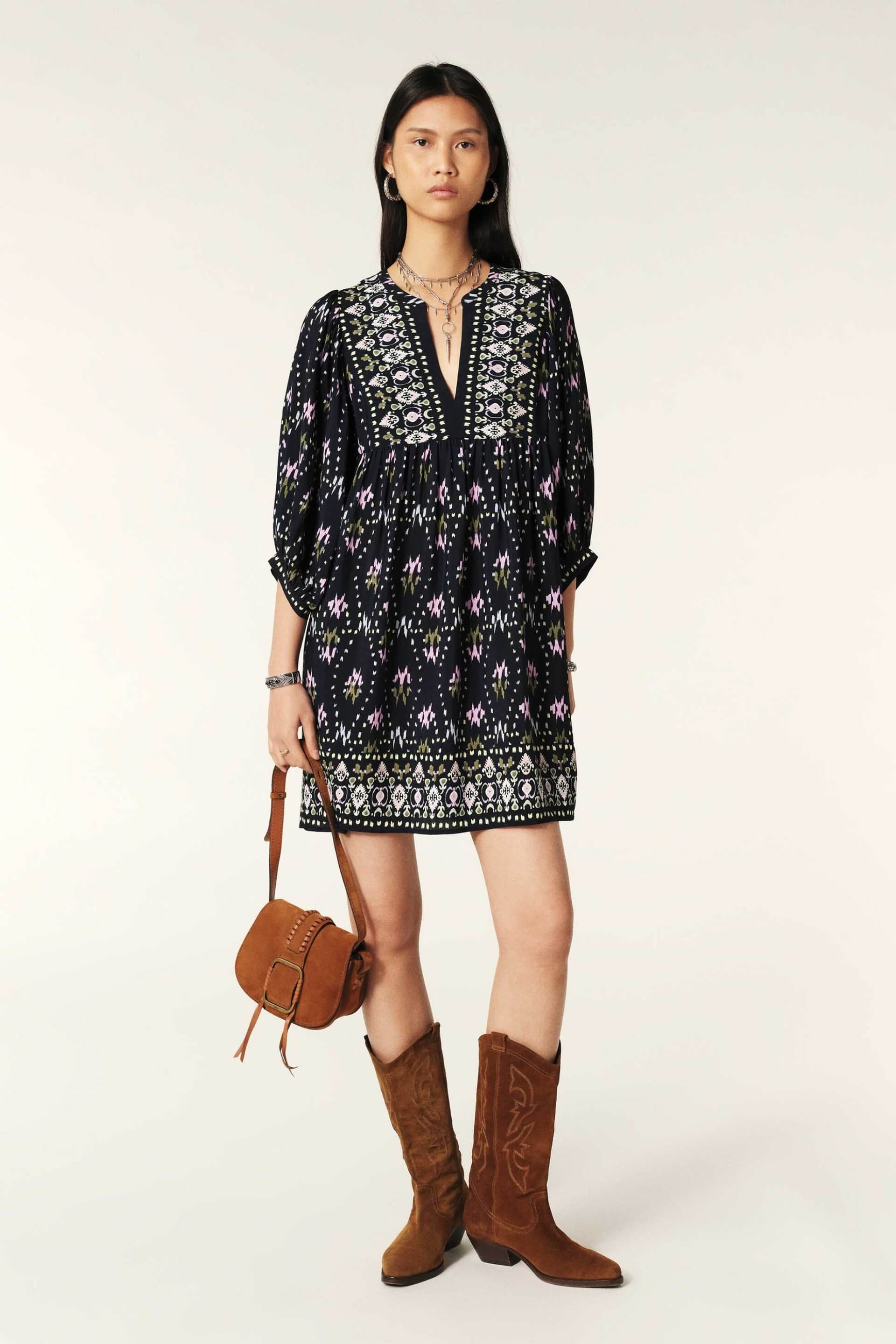 ba&sh γυναικείο mini φόρεμα με boho print "Naia" | 0