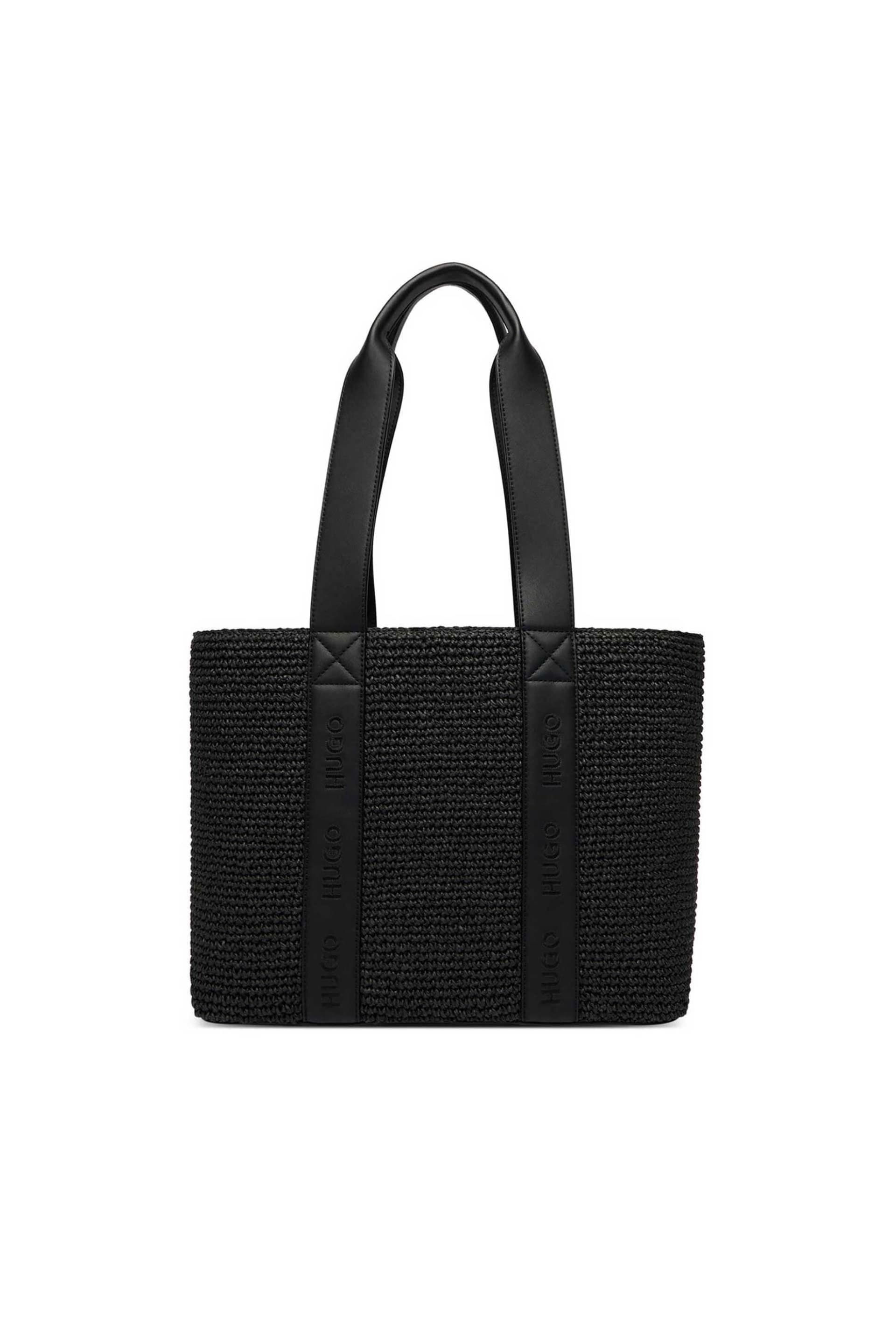 Hugo Boss γυναικεία ψάθινη τσάντα tote με λογότυπο "Becky"