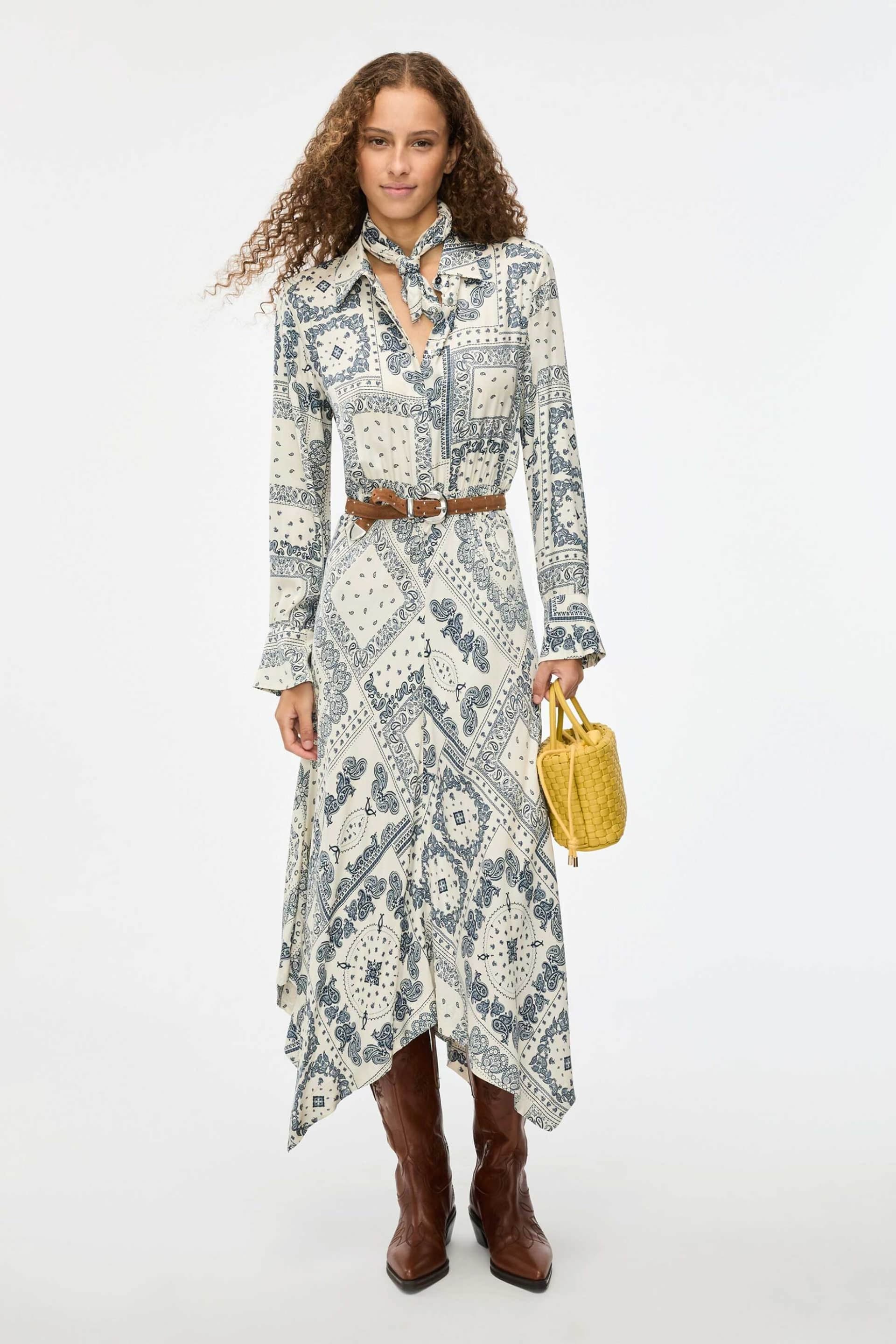 iBlues γυναικείο φόρεμα midi με all-over print "Iblacaici"