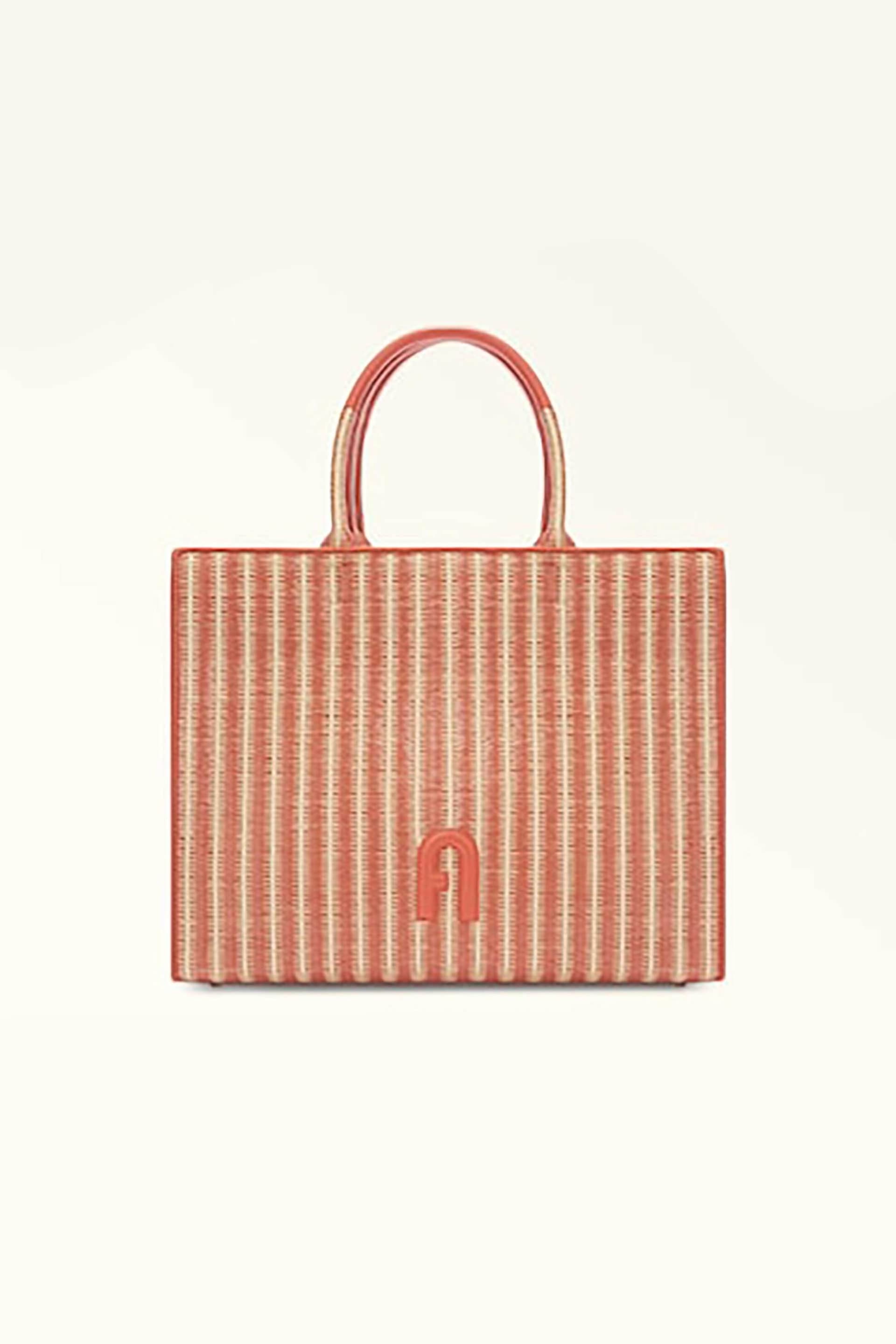 Furla γυναικεία ψάθινη τσάντα χειρός δίχρωμη | ONE SIZE