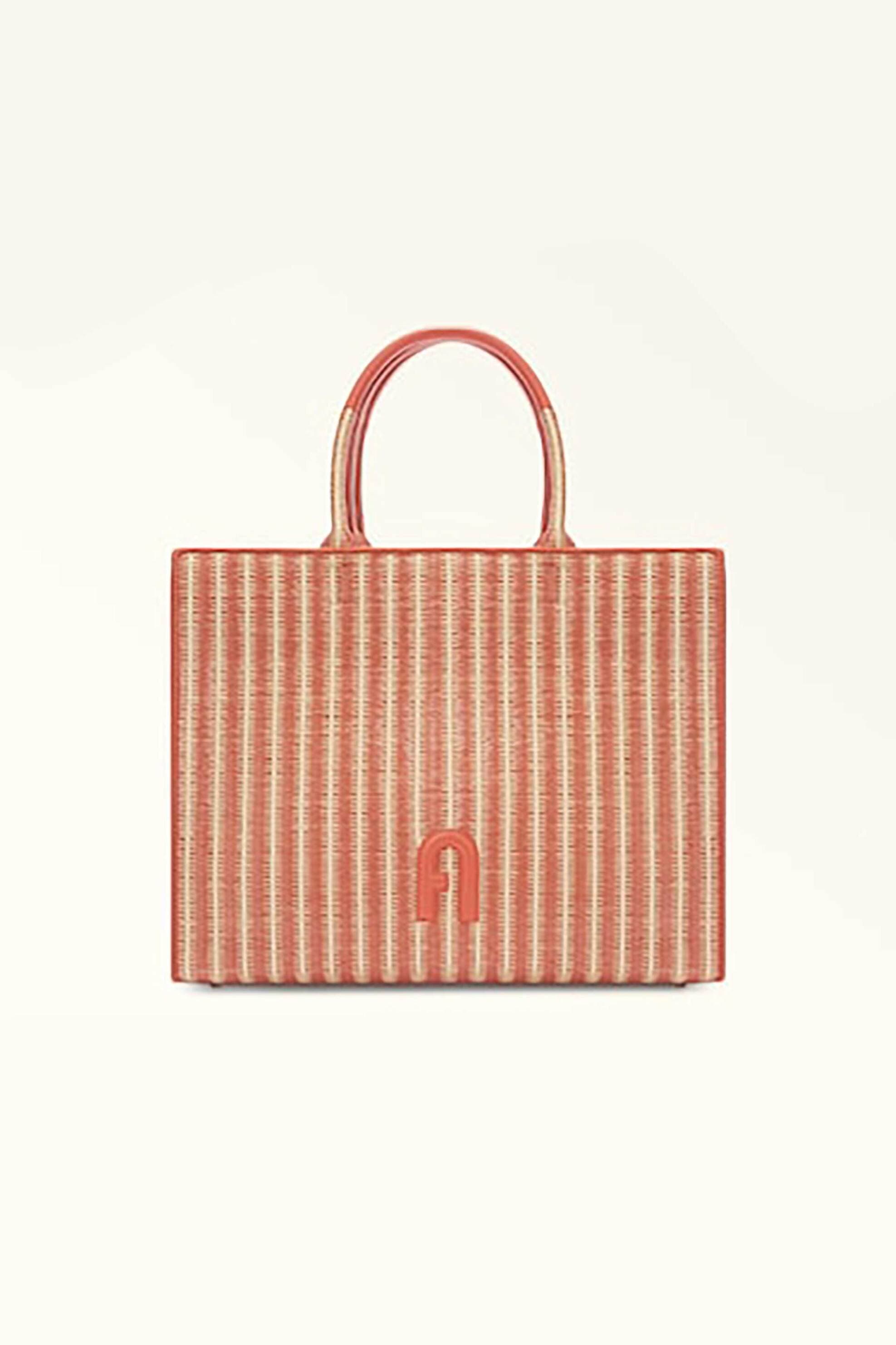 Furla γυναικεία ψάθινη τσάντα χειρός δίχρωμη | ONE SIZE