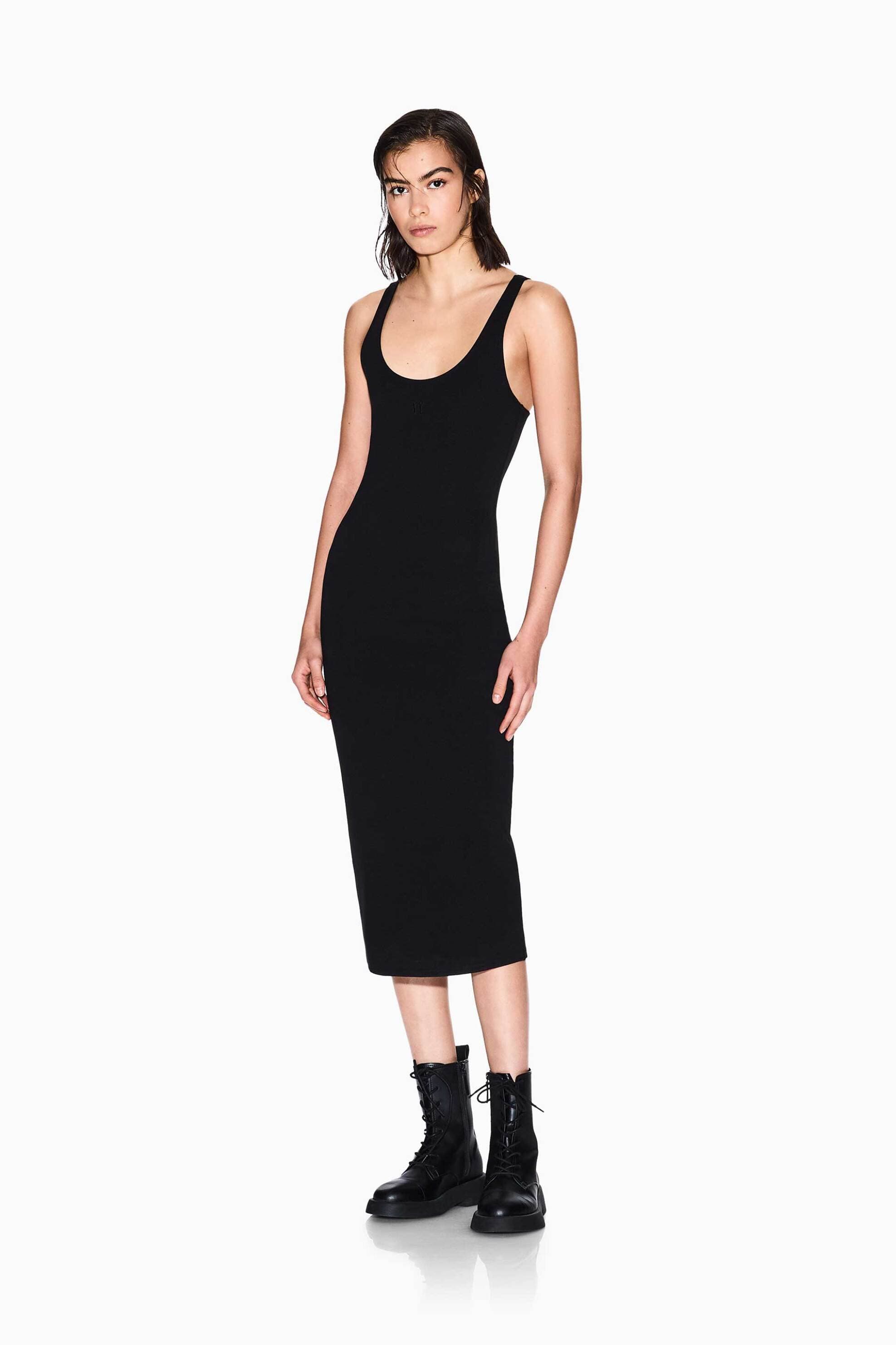 Armani Exchange γυναικείο midi φόρεμα αμάνικο