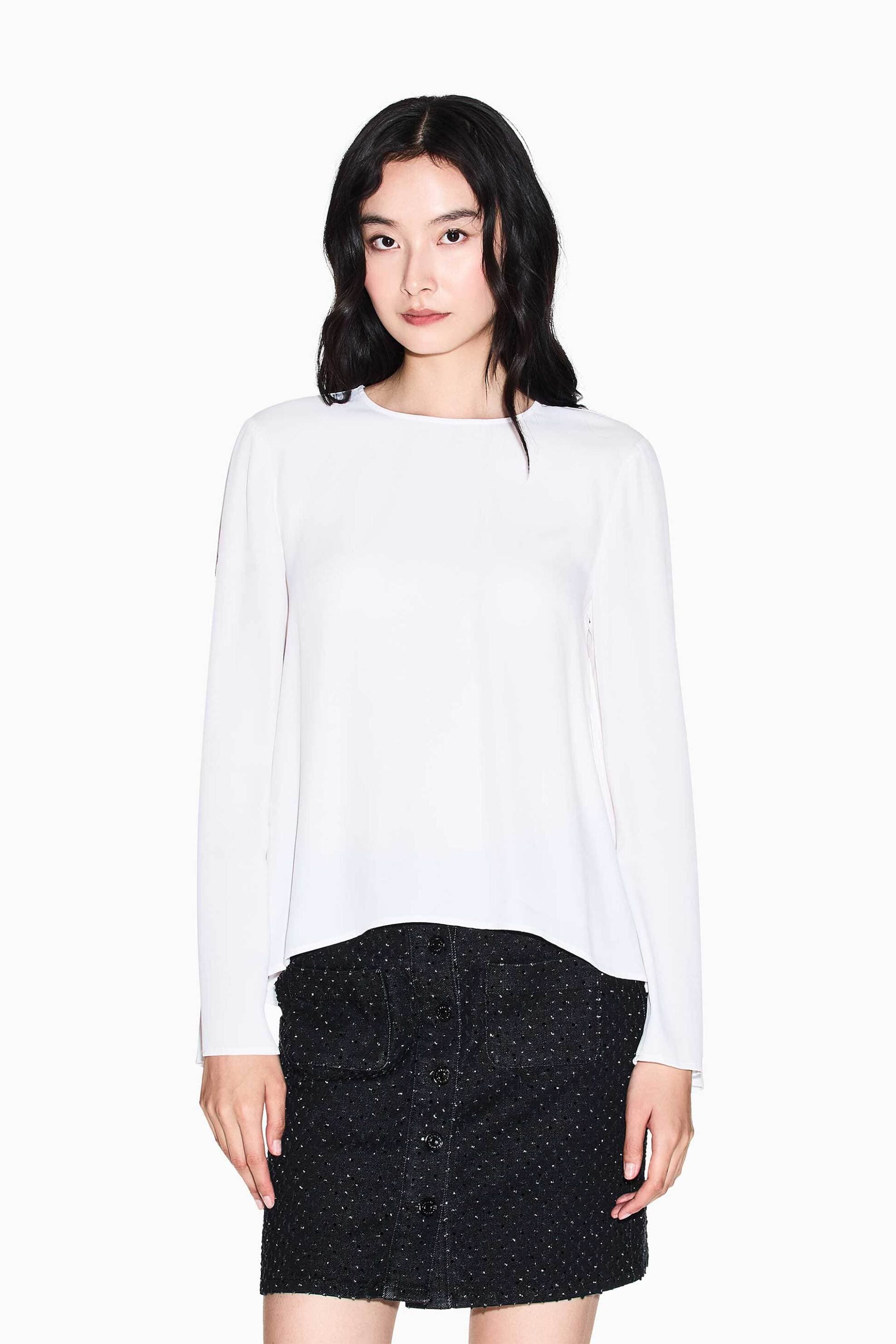 Armani Exchange γυναικεία μπλούζα με ασύμμετρο τελείωμα