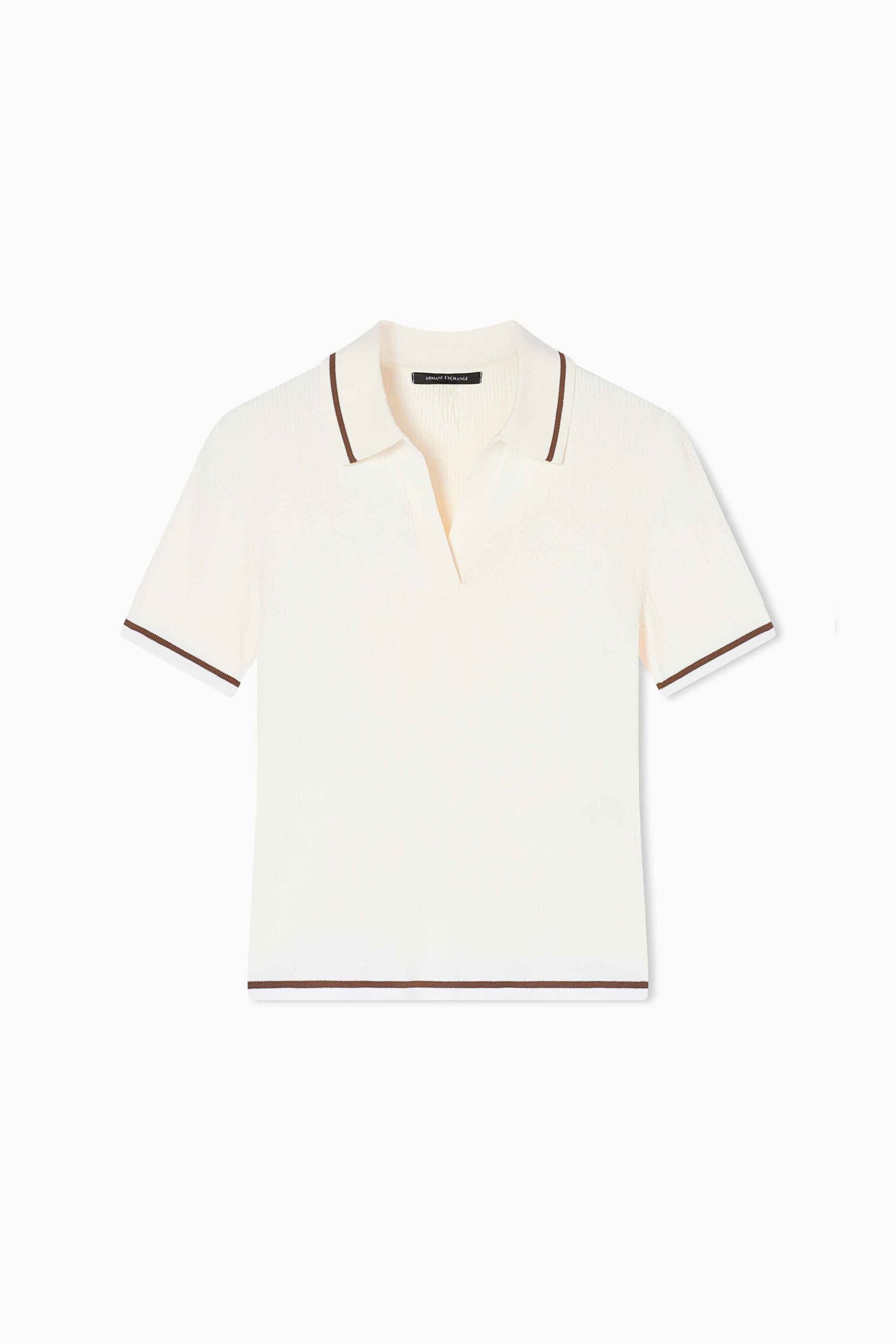 Armani Exchange γυναικεία πλεκτή μπλούζα πόλο με contrast trims