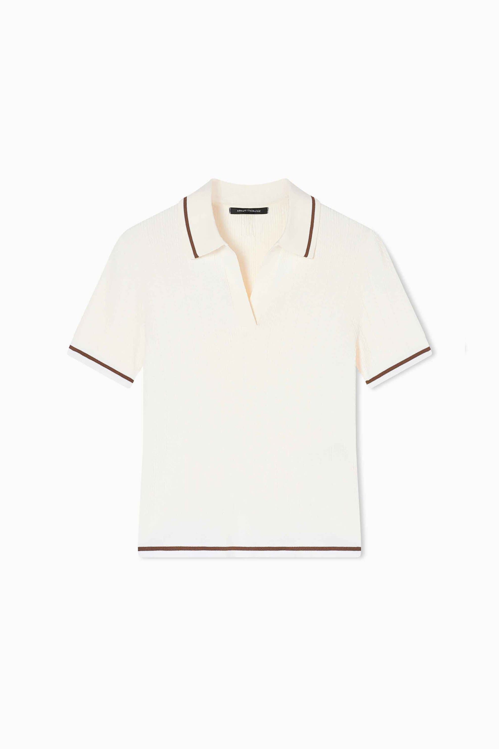 Armani Exchange γυναικεία πλεκτή μπλούζα πόλο με contrast trims