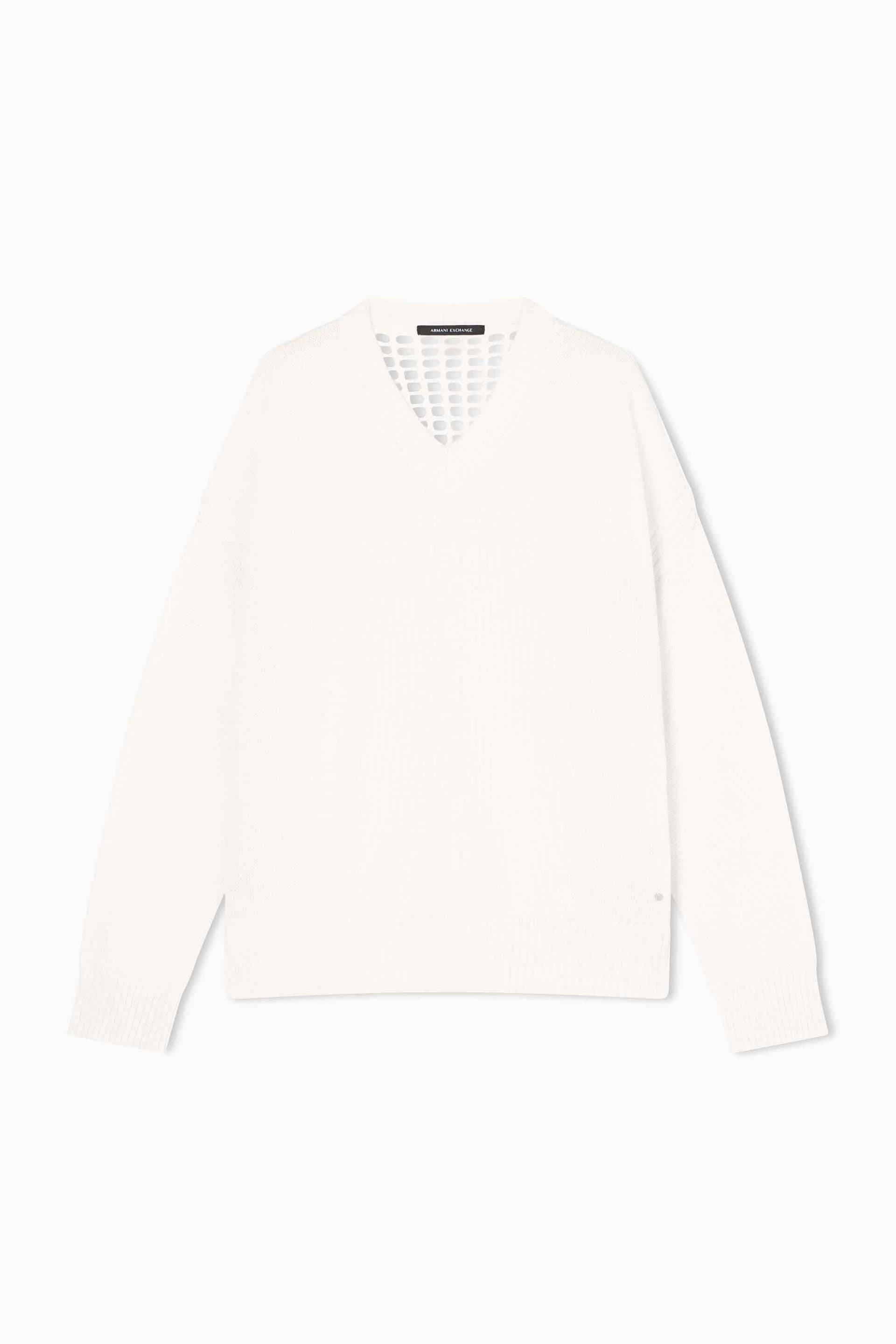 Armani Exchange γυναικεία πλεκτή μπλούζα με V και διάτρητο πίσω μέρος