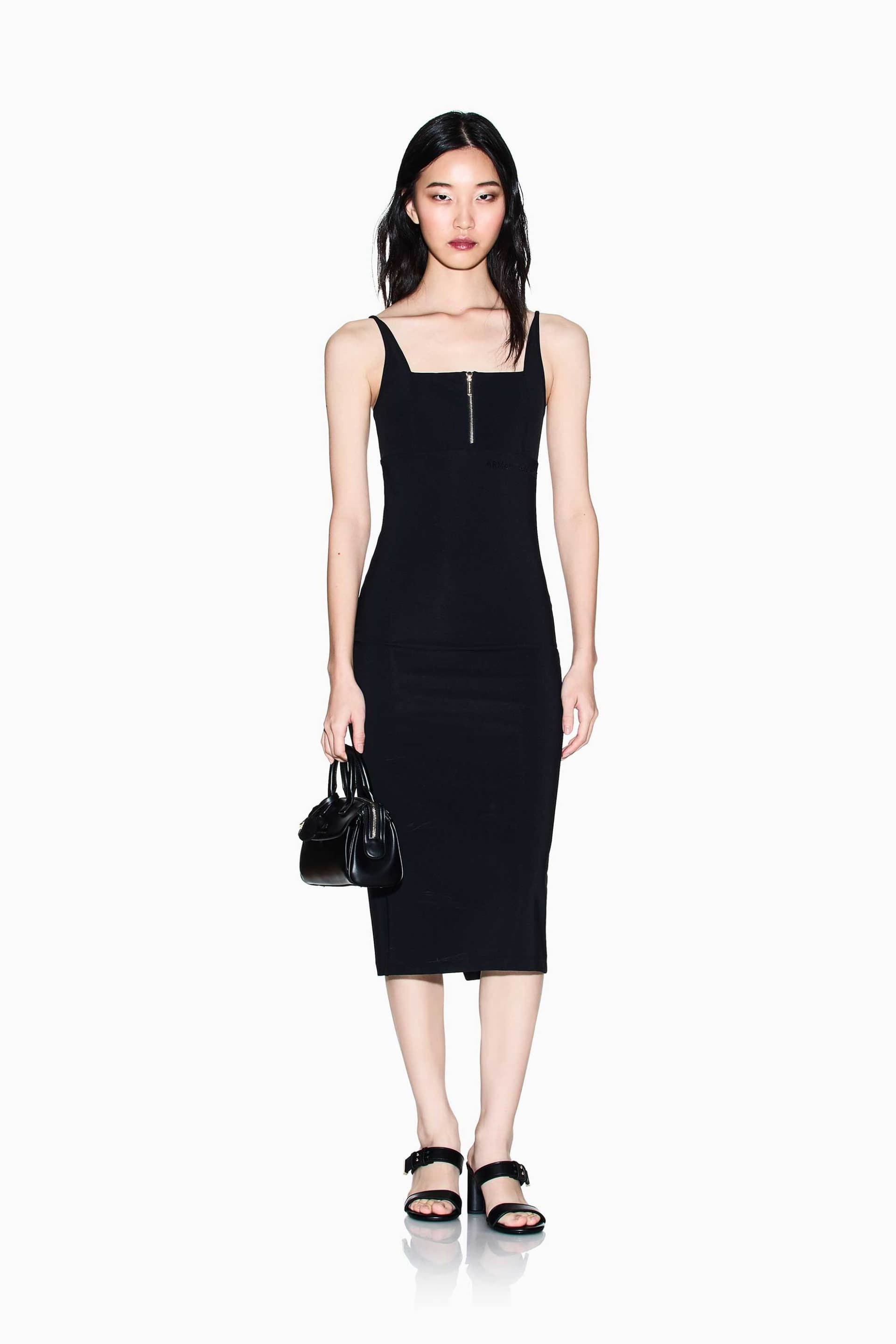 Armani Exchange γυναικείο midi φόρεμα με λεπτές τιράντες