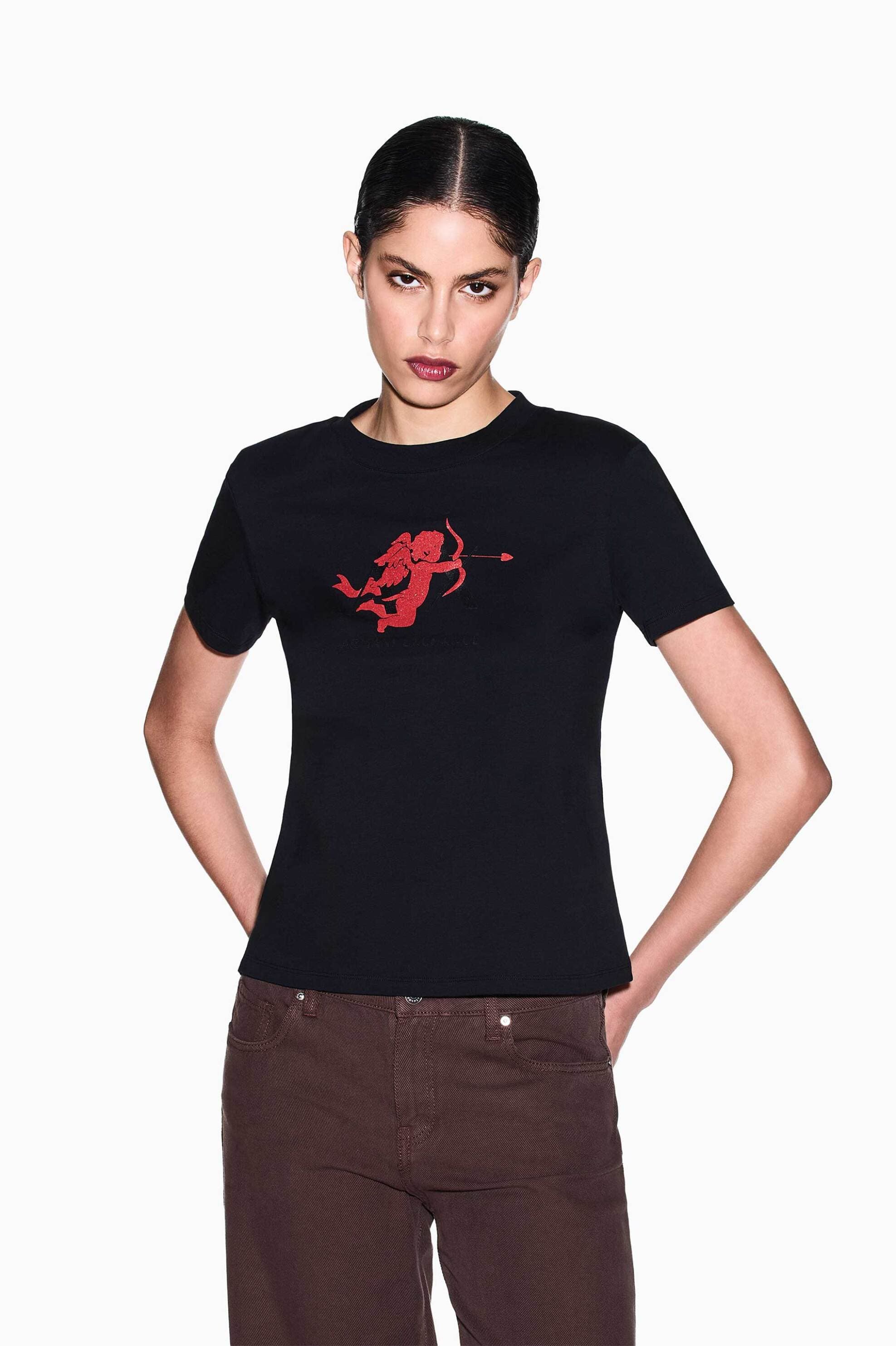 Armani Exchange γυναικείο T-shirt με print και λογότυπο Regular Fit