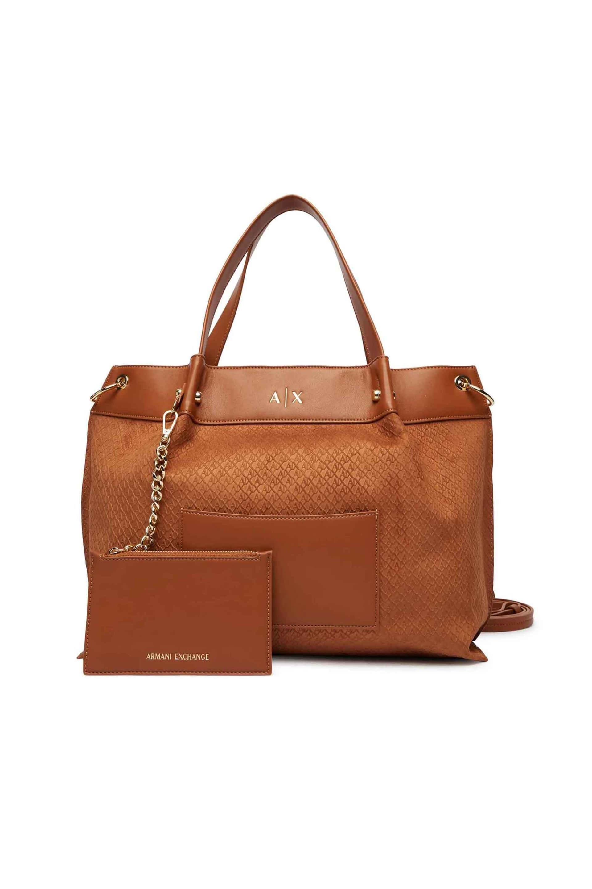 Armani Exchange γυναικεία τσάντα χειρός με ανάγλυφο all-over monogram | ONE SIZE