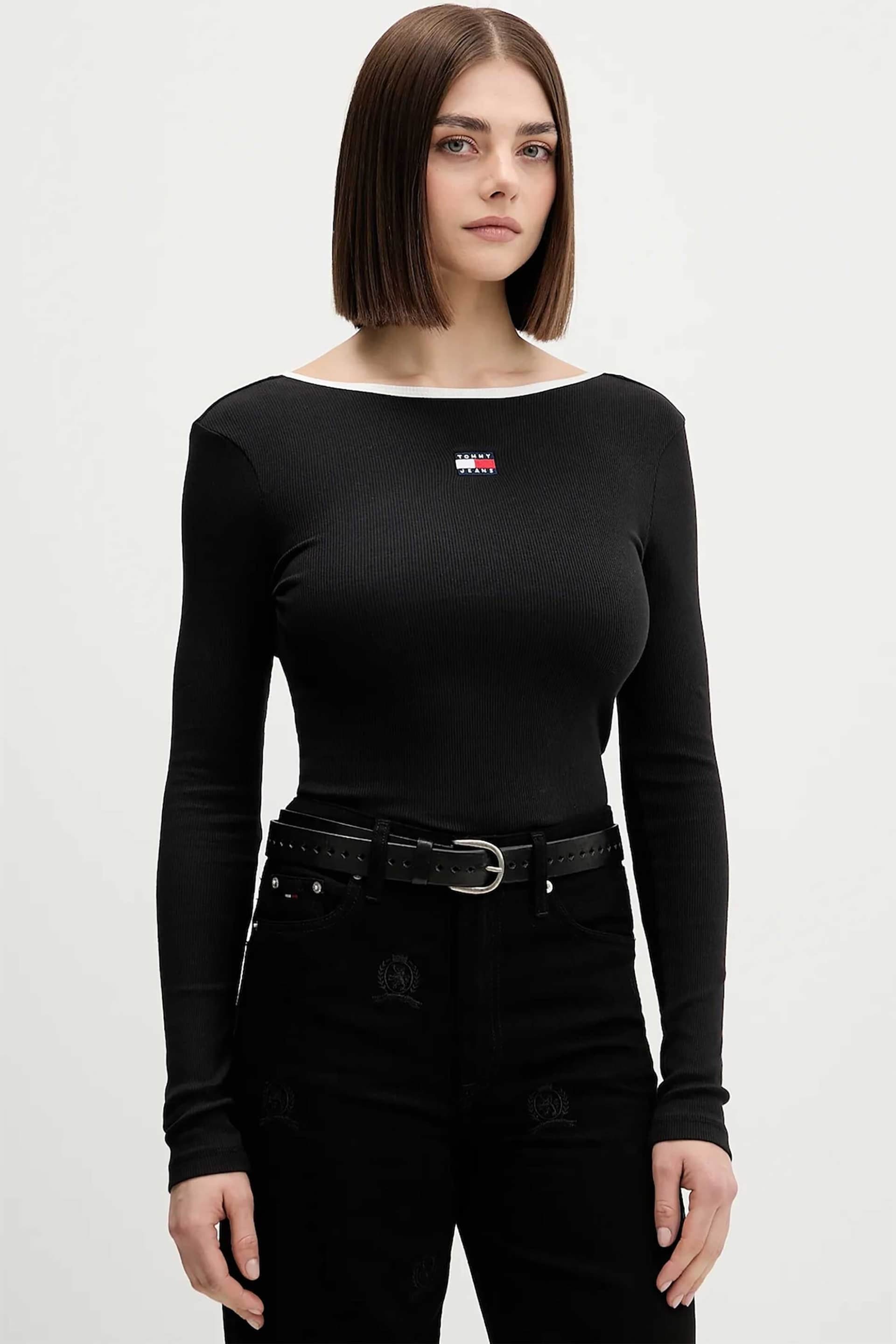 Tommy Jeans γυναικεία μακρυμάνικη μπλούζα με boat λαιμόκοψη Slim Fit