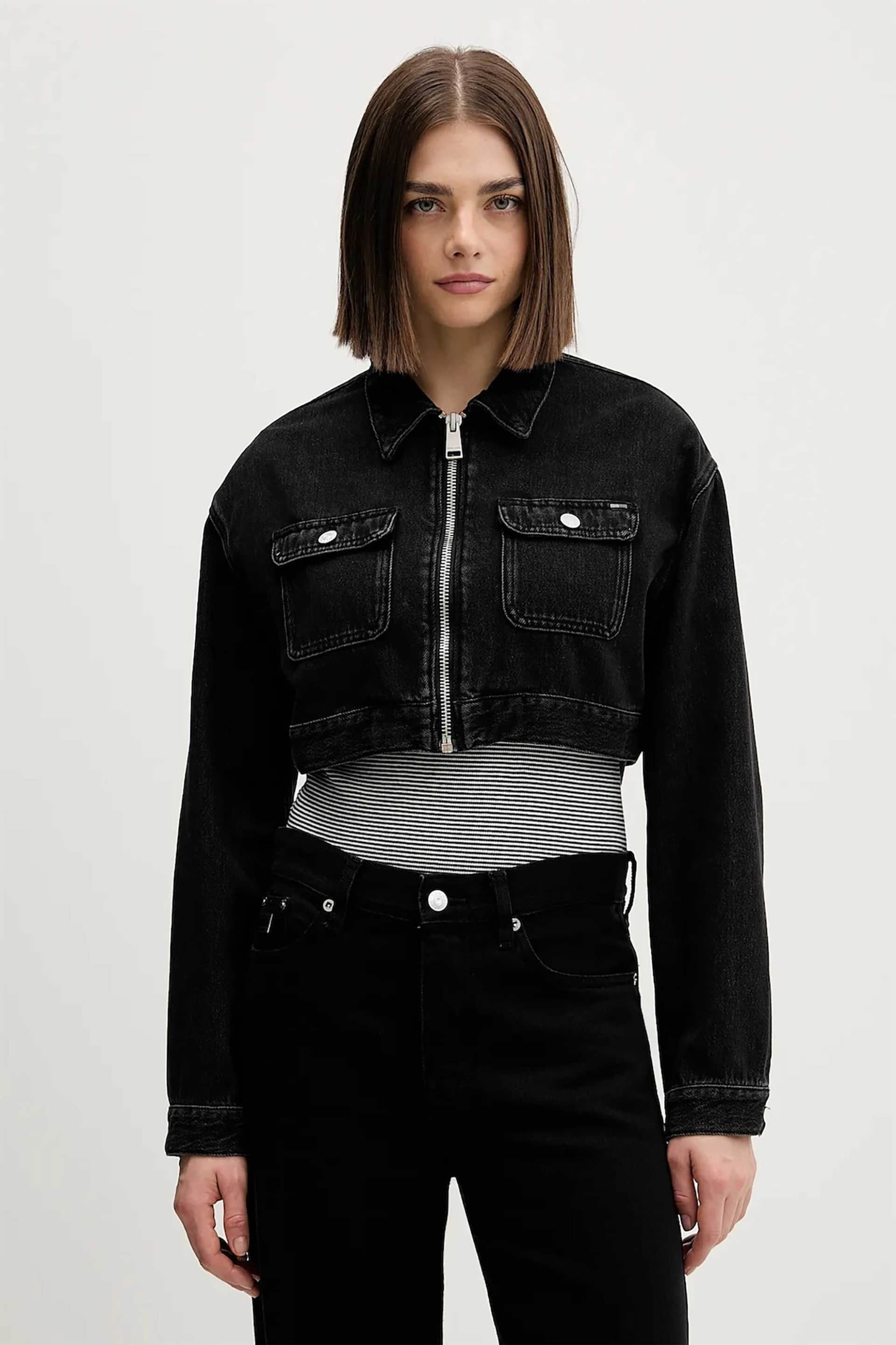 Tommy Jeans γυναικείο denim jacket και flap τσέπες με κουμπί