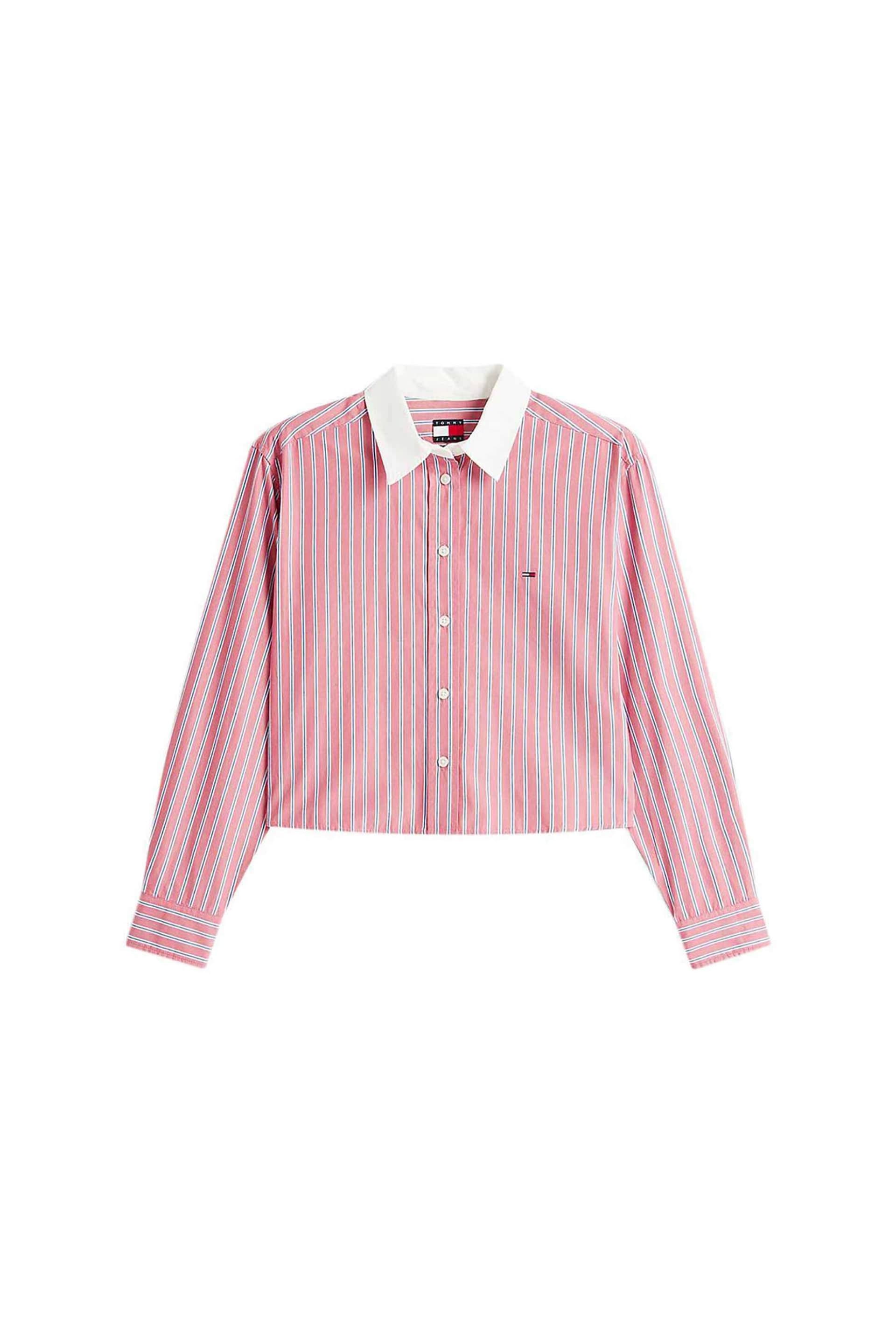 Tommy Jeans γυναικείο πουκάμισο cropped με λογότυπο Relaxed Fit