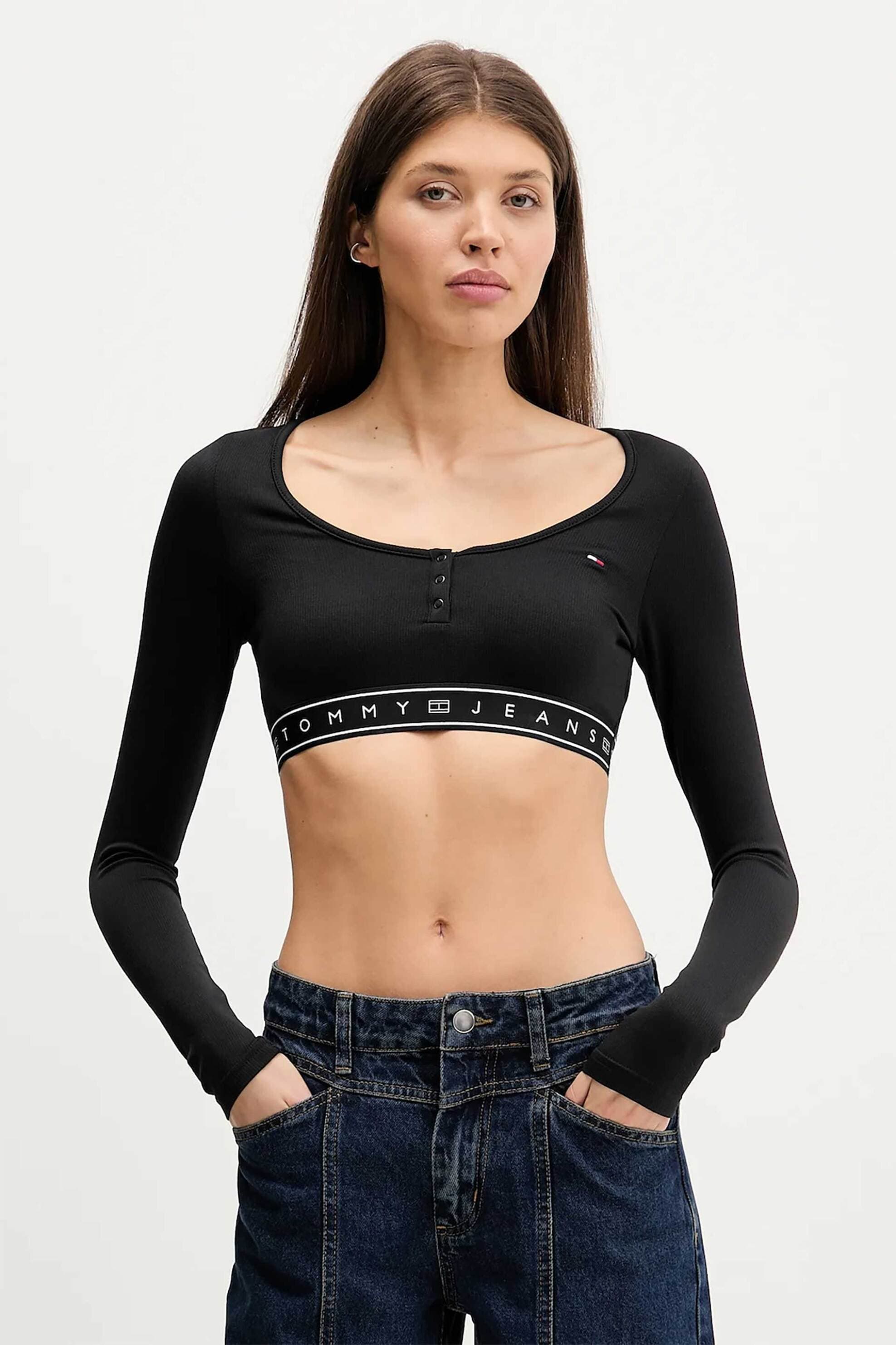 Tommy Jeans γυναικείο τοπ με logo print cropped Slim Fit