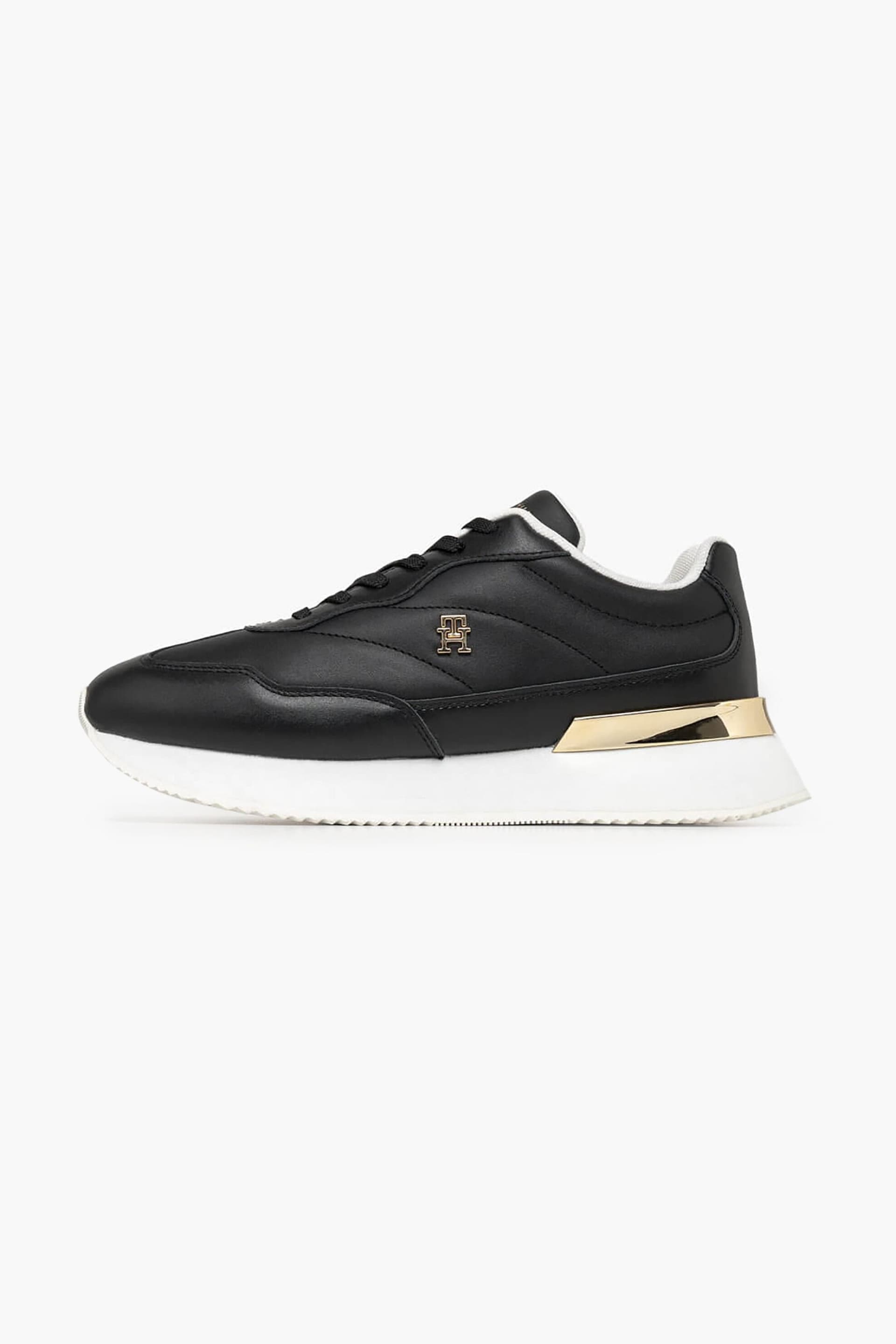 Tommy Jeans γυναικεία δερμάτινα sneakers με μεταλλικό μονόγραμμα