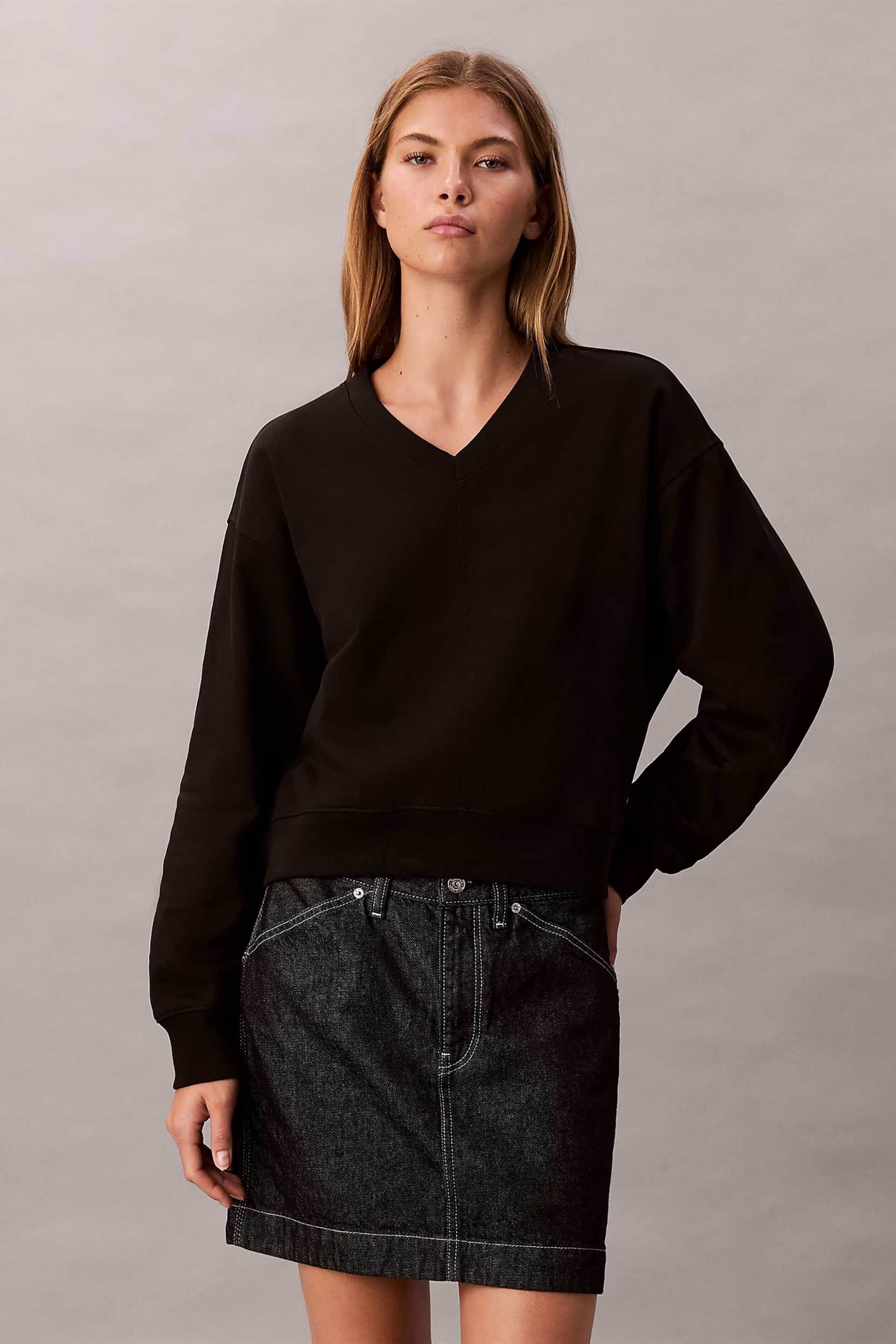 Calvin Klein Jeans γυναικεία μπλούζα φούτερ μονόχρωμη Relaxed Fit