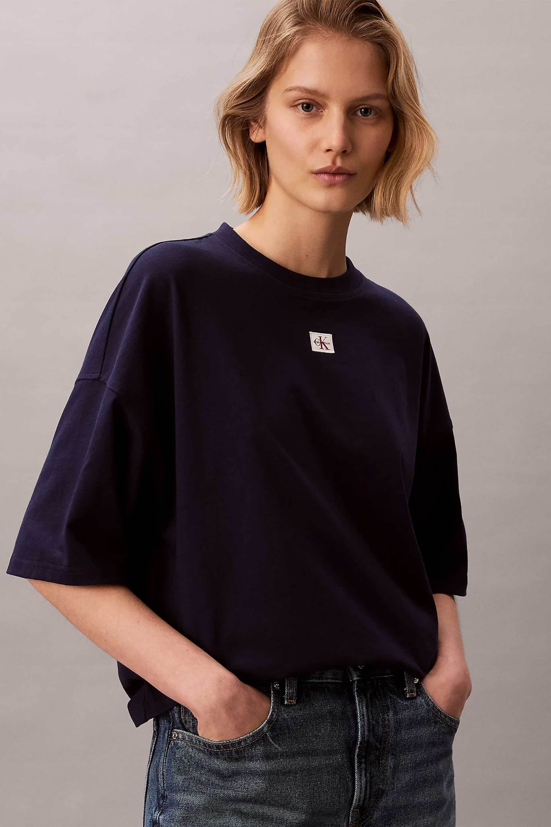 Calvin Klein Jeans γυναικείο T-shirt μονόχρωμο με λογότυπο Oversized Fit