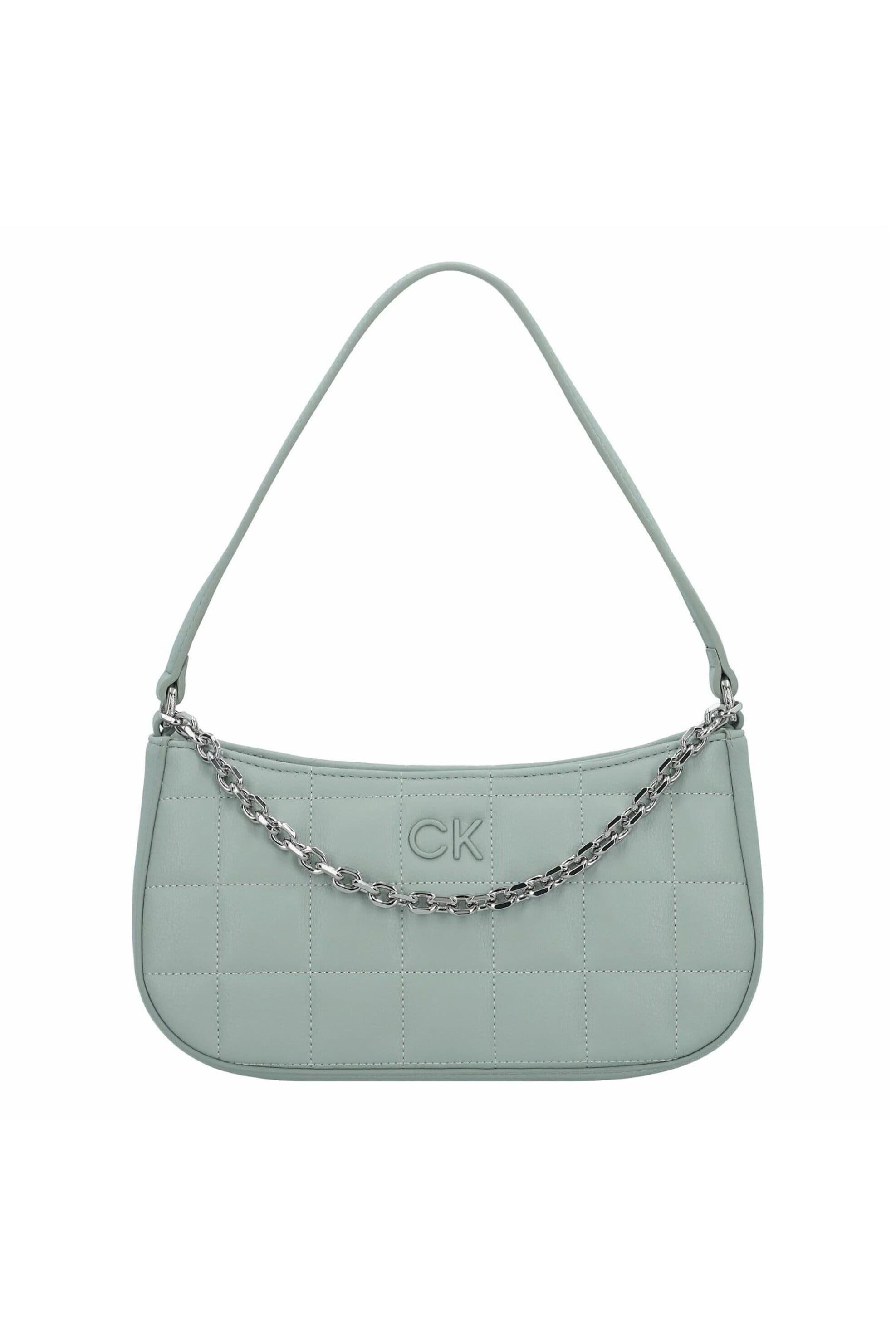 CK Jeans γυναικεία τσάντα ώμου καπιτονέ μονόχρωμη με ανάγλυφο μονόγραμμα | ONE SIZE