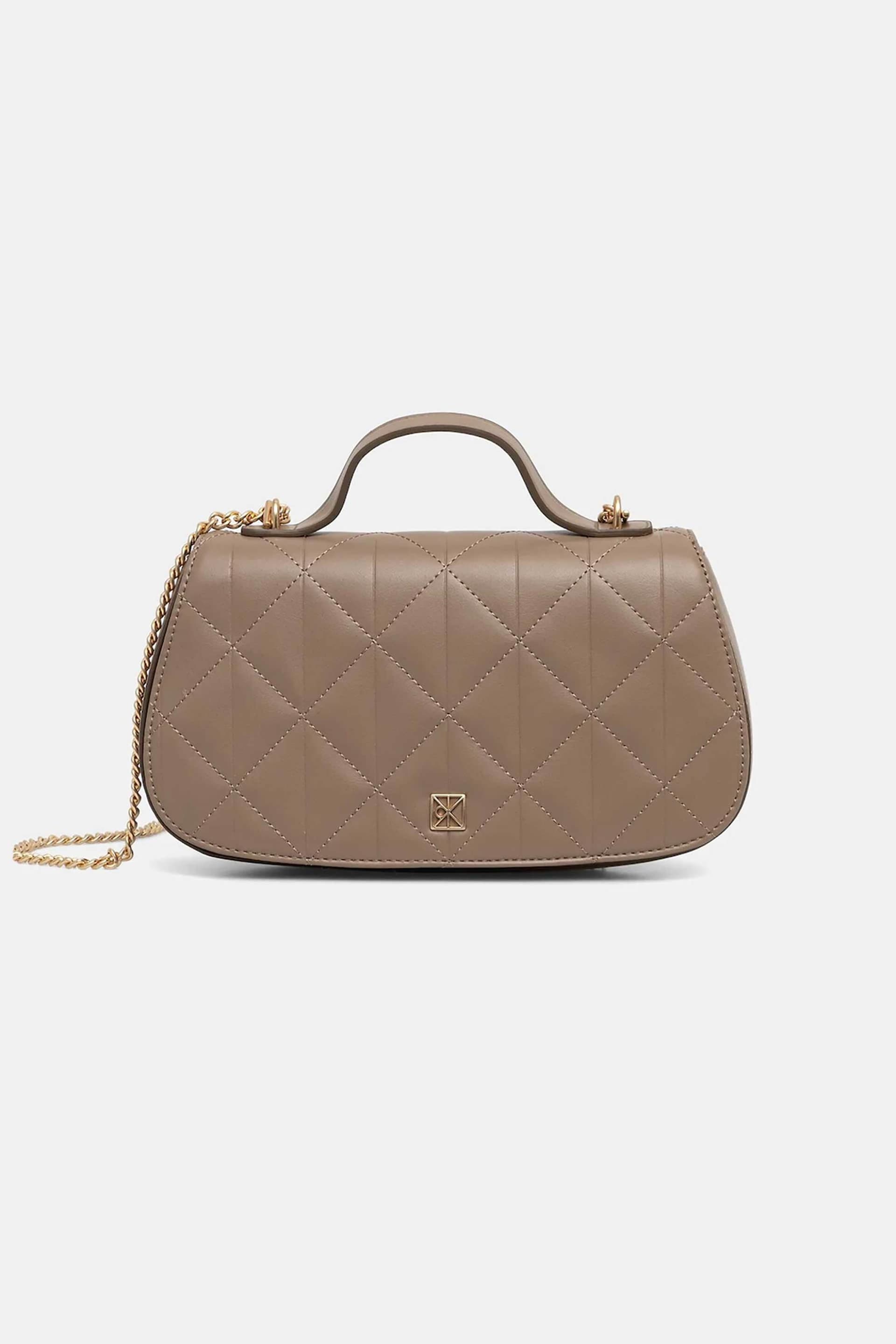 Calvin Klein Jeans γυναικεία τσάντα χειρός με καπιτονέ σχέδιο και μεταλλικό μονόγραμμα