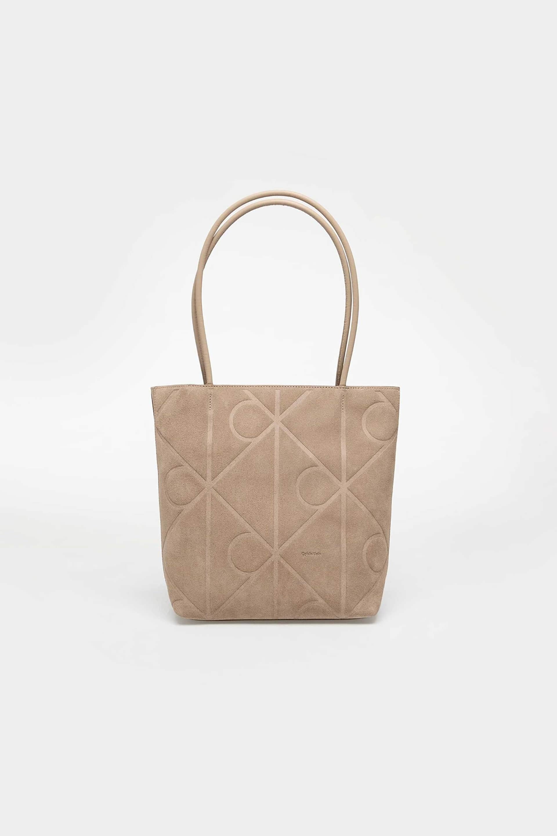 Calvin Klein Jeans γυναικεία τσάντα suede small tote με all-over logo print | ONE SIZE