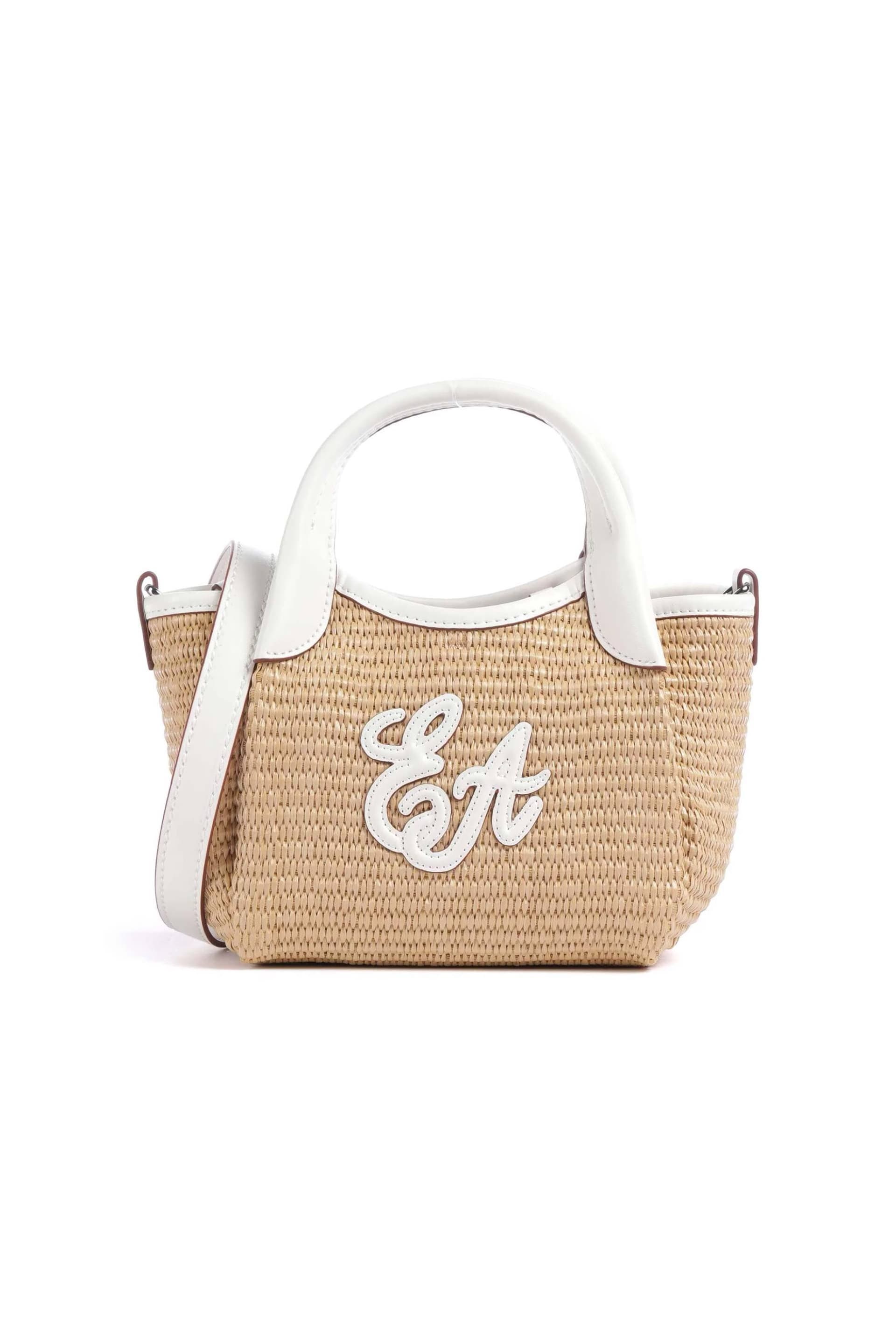Emporio Armani γυναικεία ψάθινη τσάντα crossbody με monogram (S)