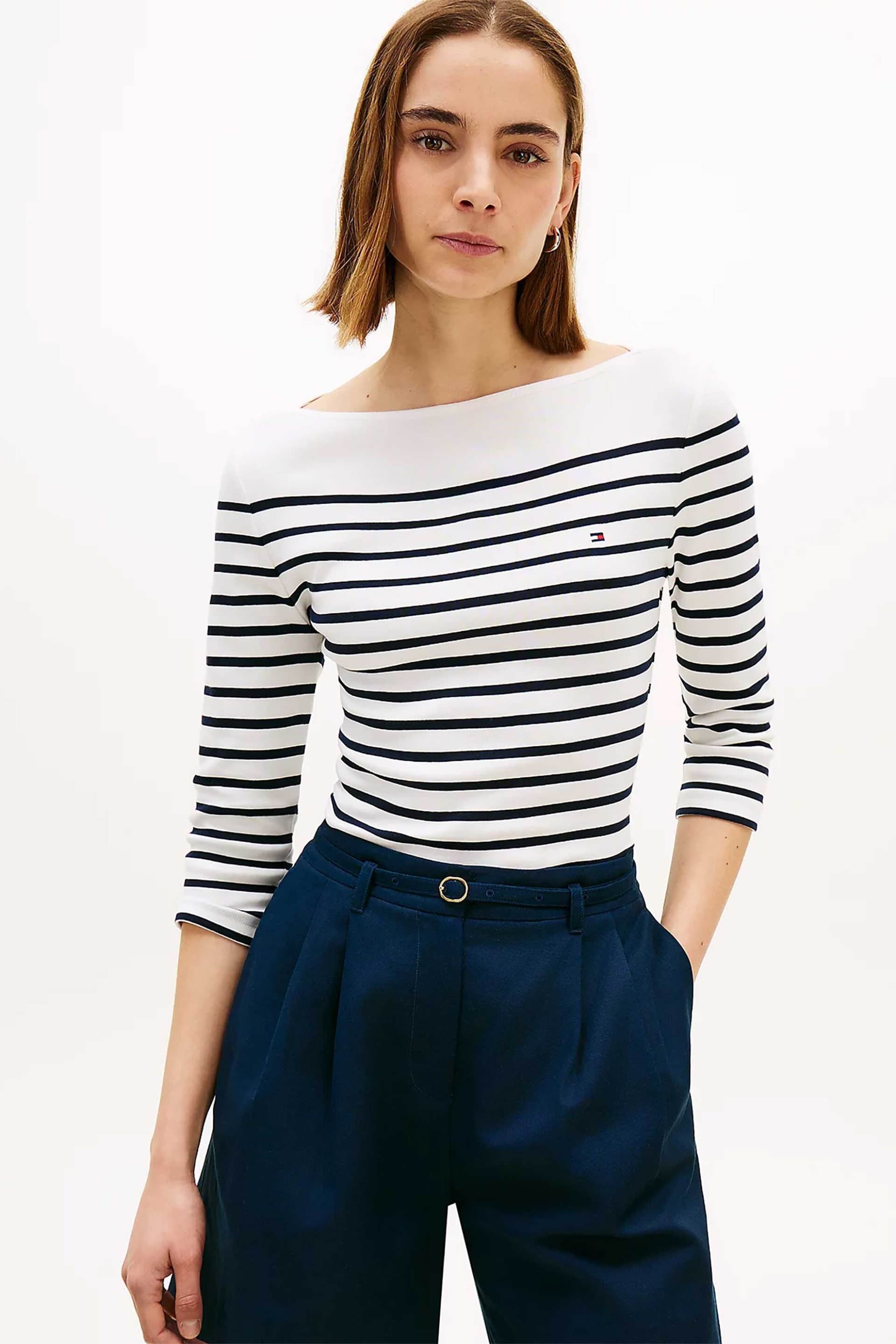 Tommy Hilfiger γυναικεία μπλούζα με boat λαιμόκοψη Slim Fit