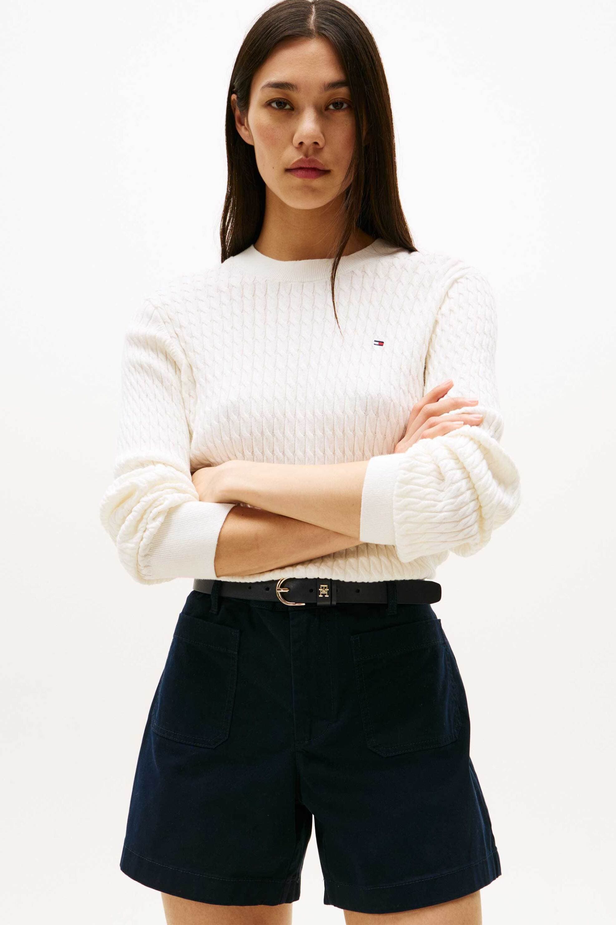 Tommy Hilfiger γυναικείο πουλόβερ με σχέδιο στην πλέξη Regular Fit