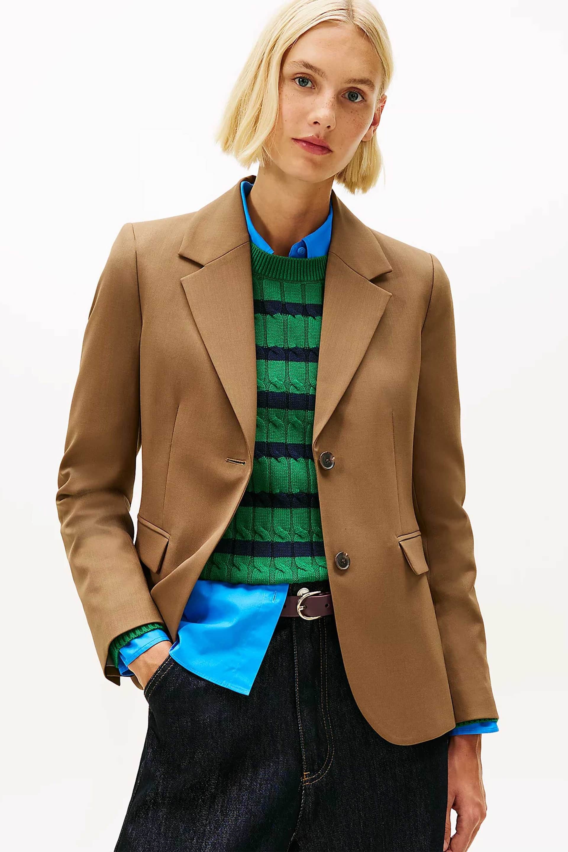 Tommy Hilfiger γυναικείο σακάκι μονόχρωμο Regular Fit