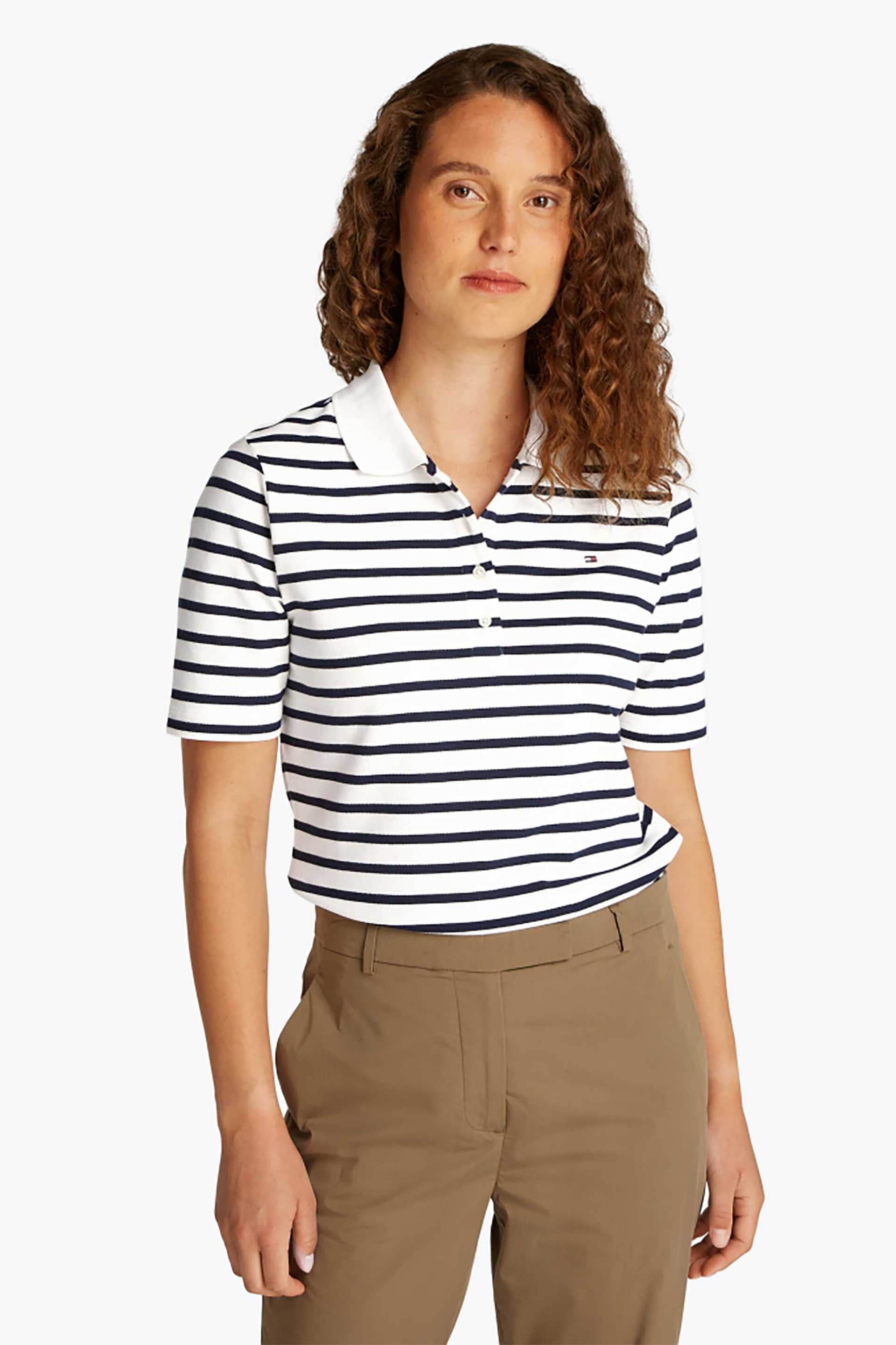Tommy Hilfiger γυναικεία μπλούζα πόλο πικέ με κεντημένο logo flag Regular Fit