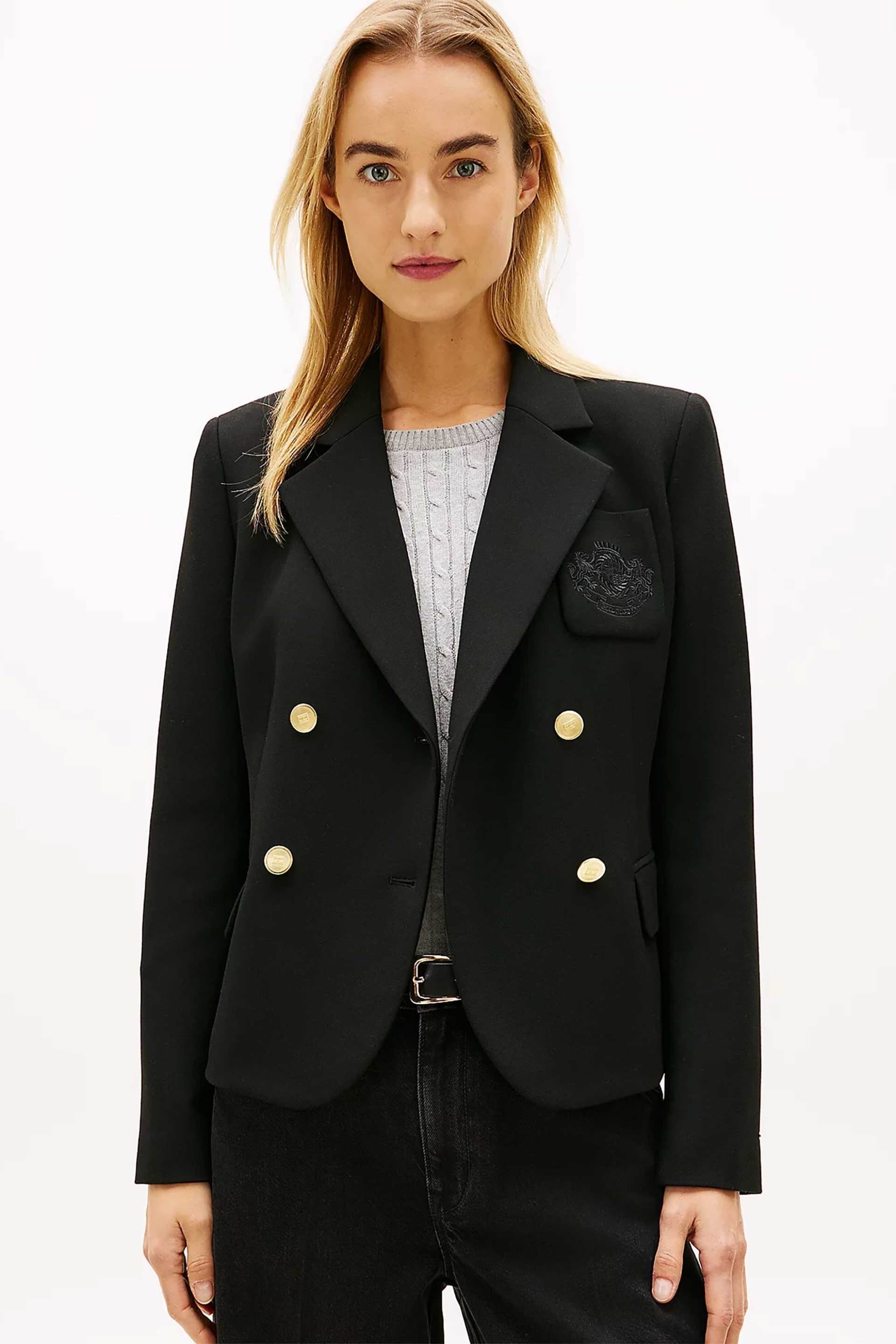 Tommy Hilfiger γυναικείο σακάκι με σταυρωτό κλείσιμο και τσέπη με κεντημένο logo crest Slim Fit