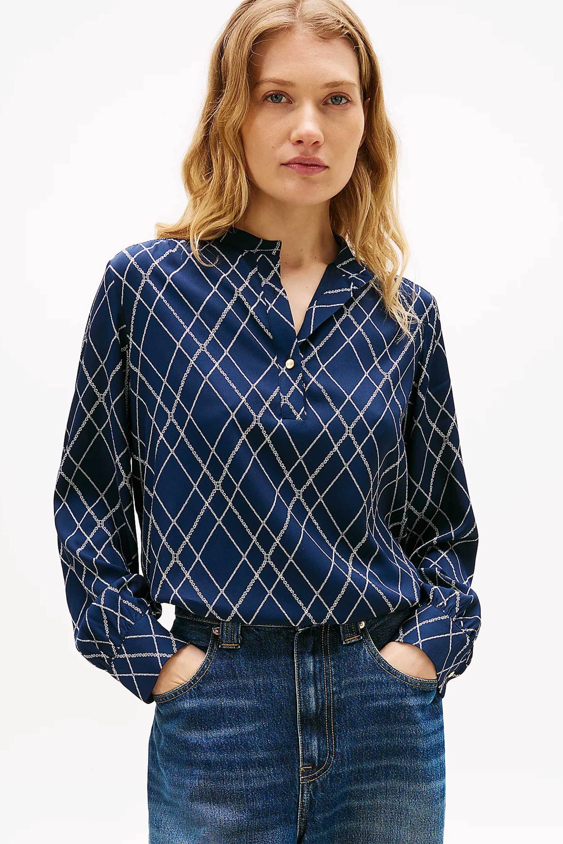 Tommy Hilfiger γυναικεία μπλούζα με geomatrical print Relaxed Fit