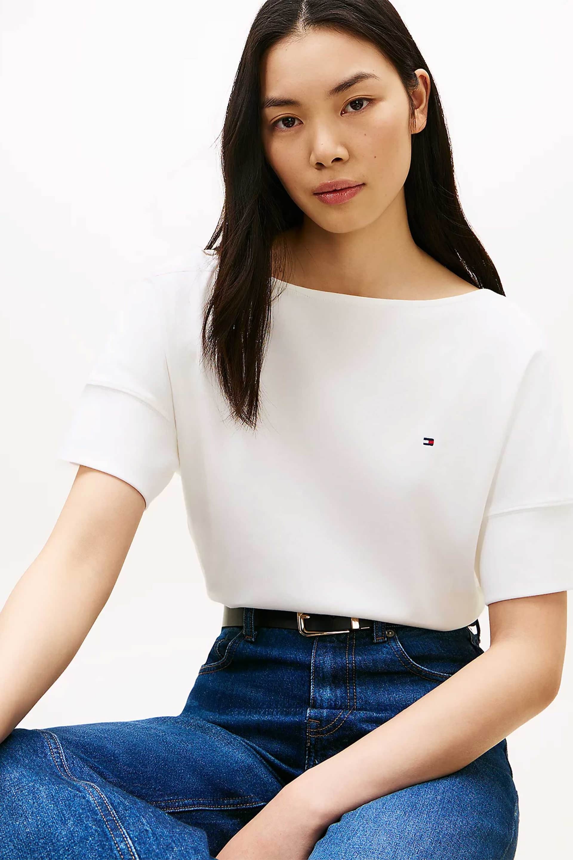 Tommy Hilfiger γυναικείο T-shirt με ριγέ σχέδιο και κεντημένο λογότυπο Relaxed Fit