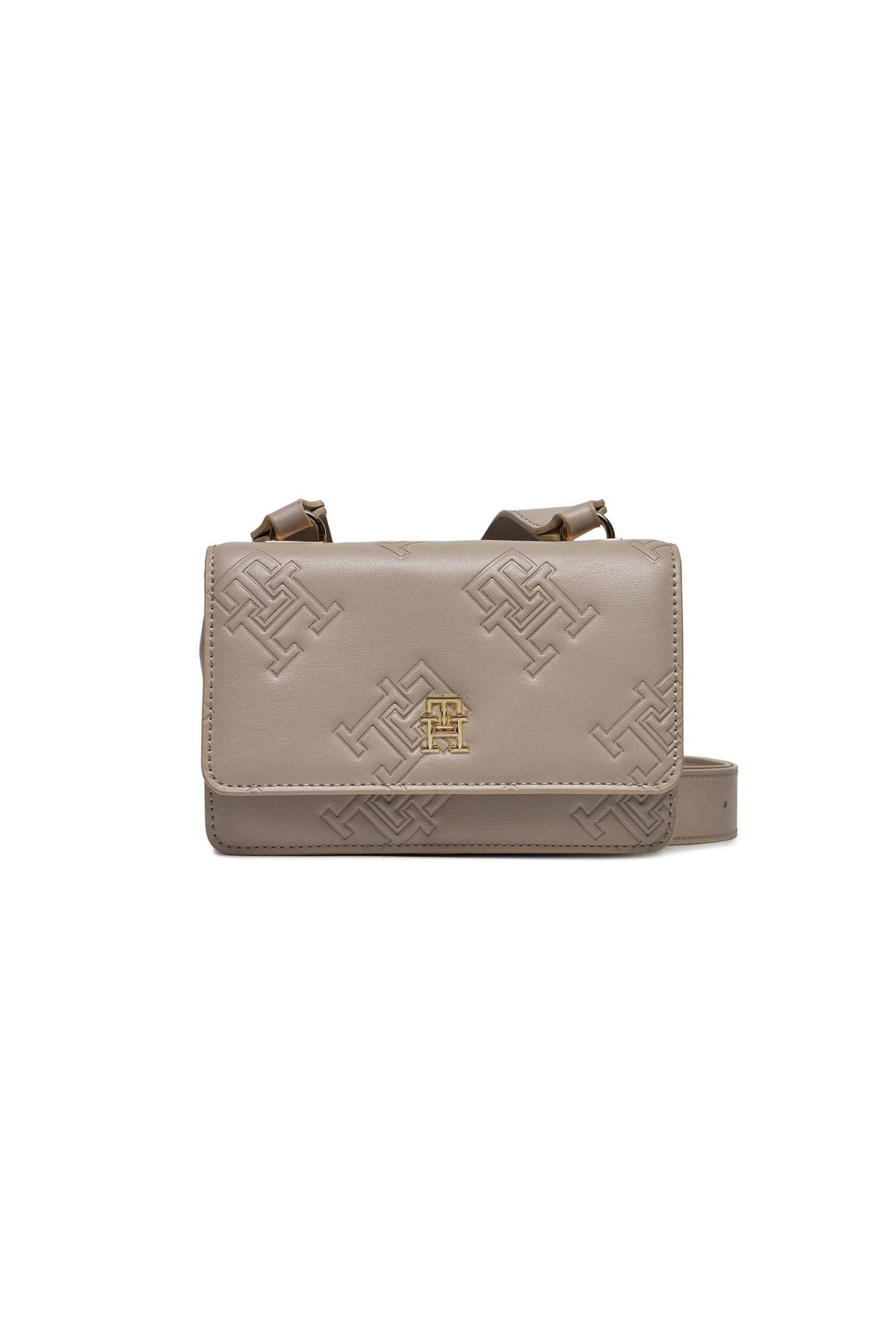 Tommy Hilfiger γυναικείο mini bag crossbody με all-over ανάγλυφο monogram logo | ONE SIZE