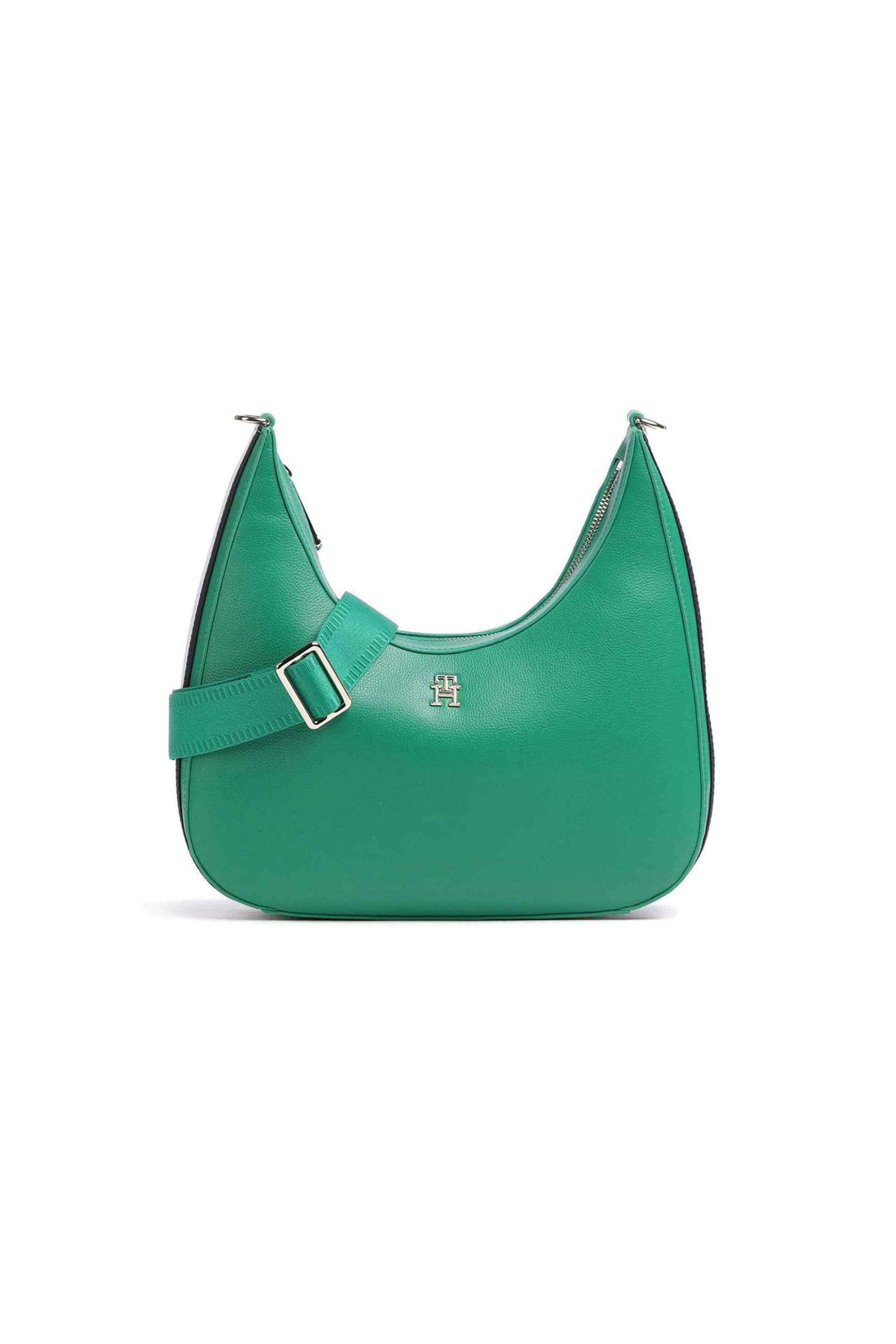 Tommy Hilfiger γυναικεία τσάντα crossbody hobo με μεταλλικό λογότυπο και signature λεπτομέρεια στο πλάι | ONE SIZE