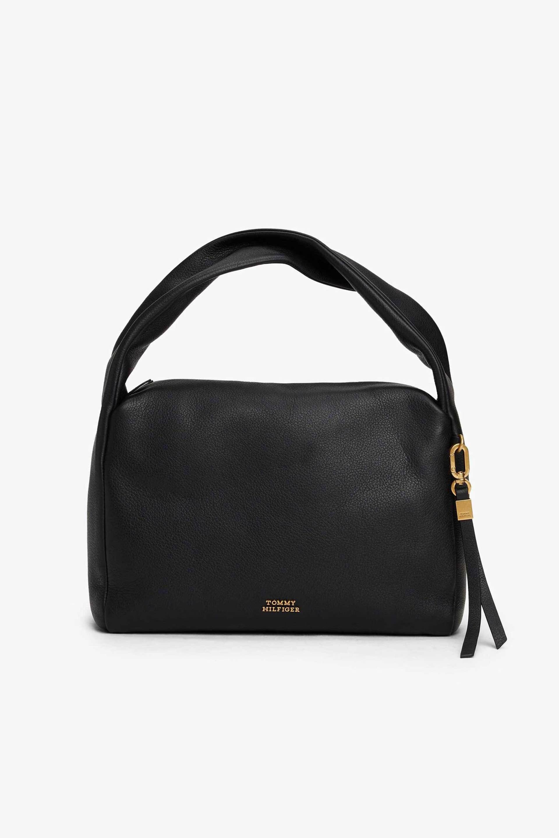 Tommy Hilfiger γυναικεία δερμάτινη τσάντα χειρός/ώμου με μεταλλικό λογότυπο | ONE SIZE
