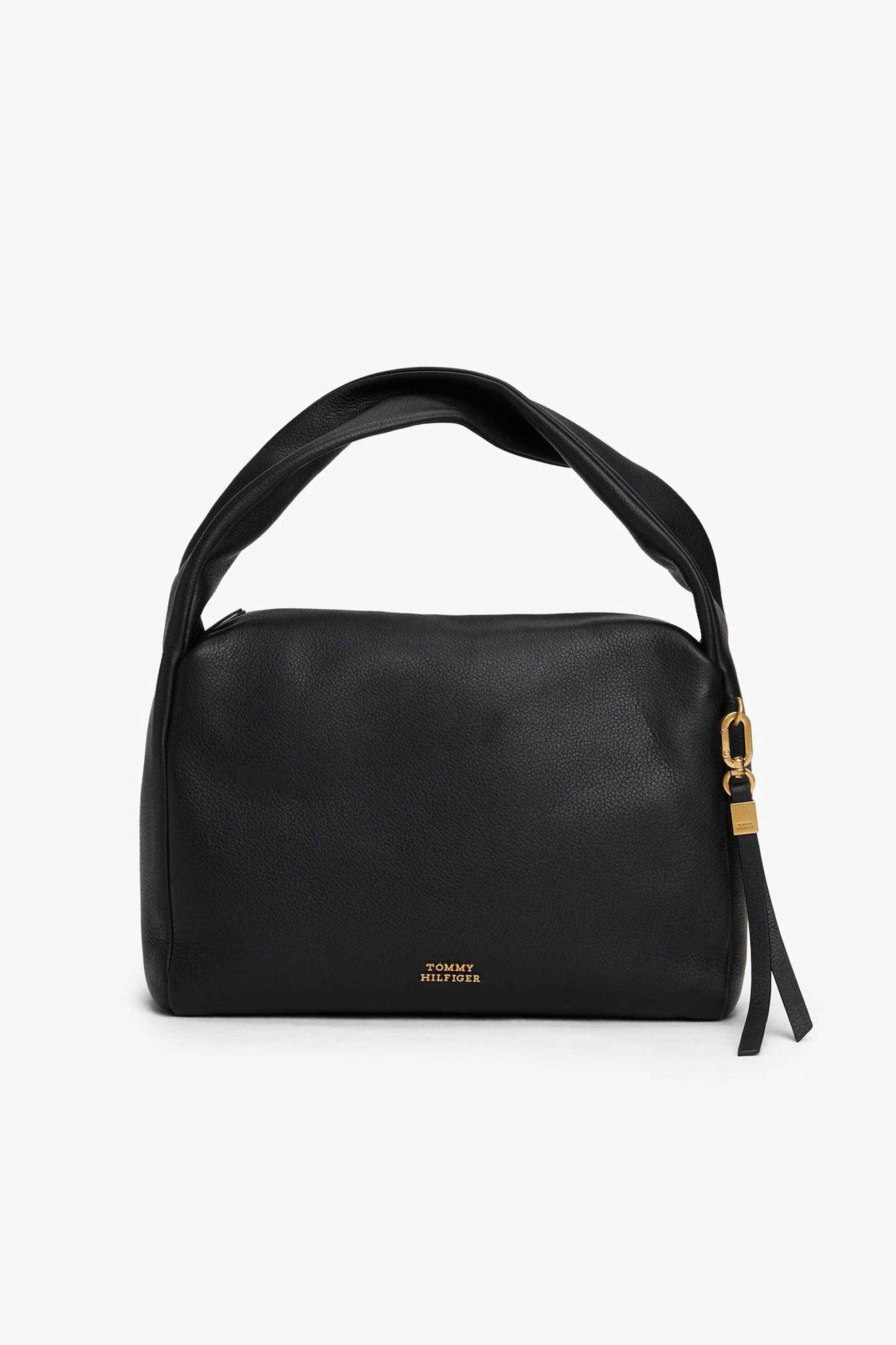 Tommy Hilfiger γυναικεία δερμάτινη τσάντα χειρός/ώμου με μεταλλικό λογότυπο | ONE SIZE