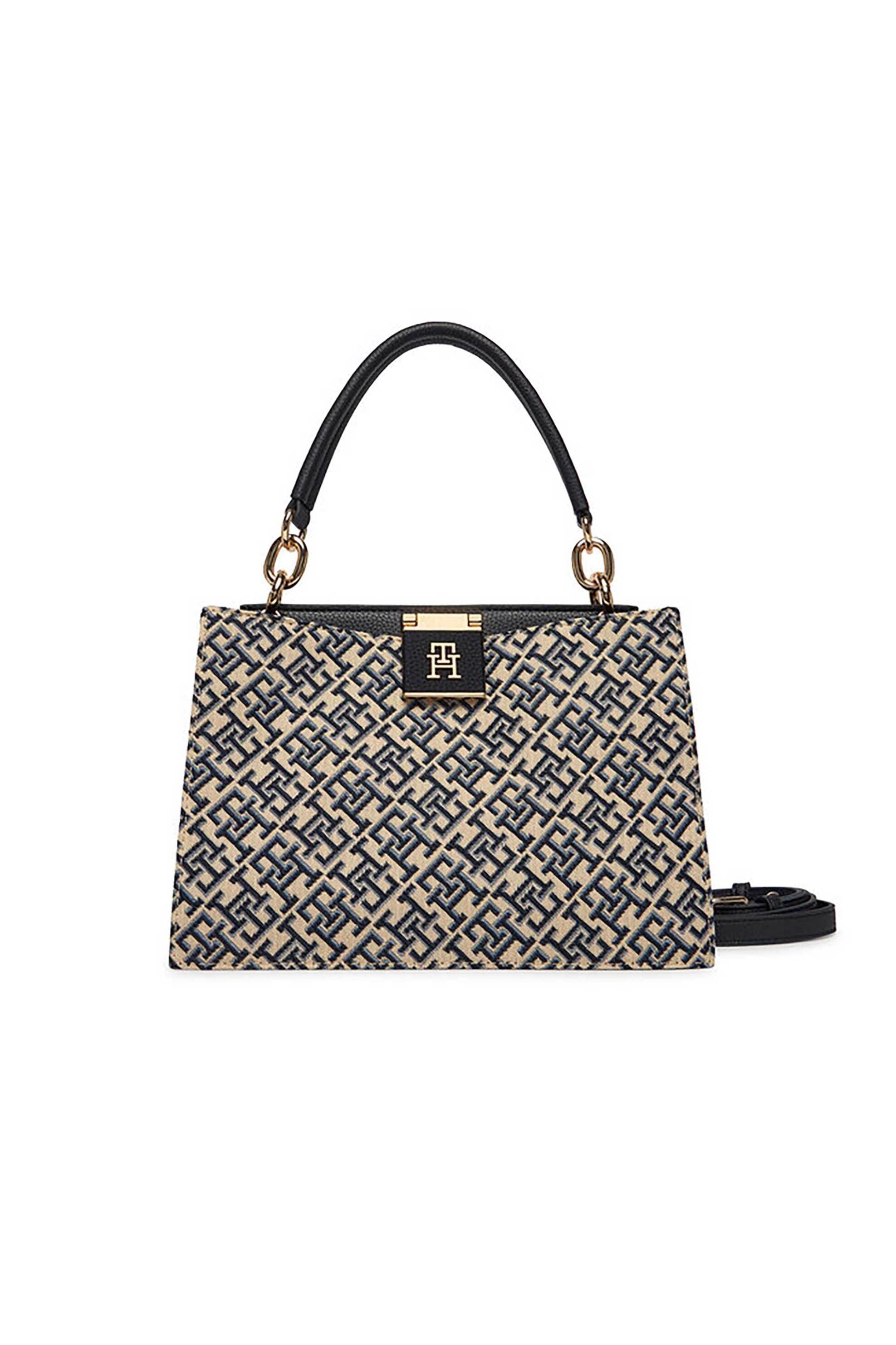Tommy Hilfiger γυναικεία τσάντα crossbody/χειρός με μεταλλικό monogram και all-over logo print "TH Her" | ONE SIZE