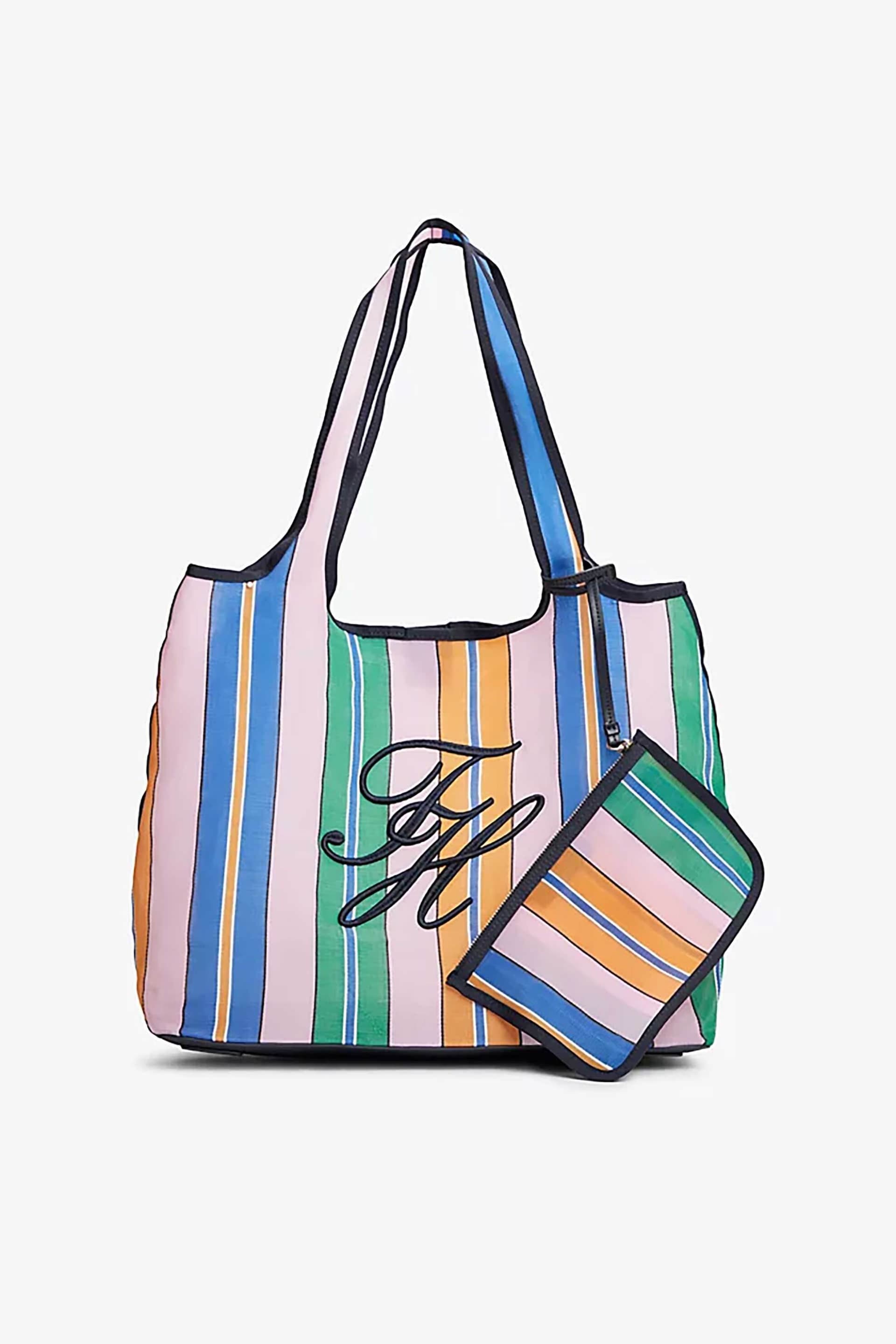 Tommy Hilfiger γυναικεία τσάντα tote/παραλίας με ανάγλυφο monogram και ριγέ μοτίβο "TH Summer"